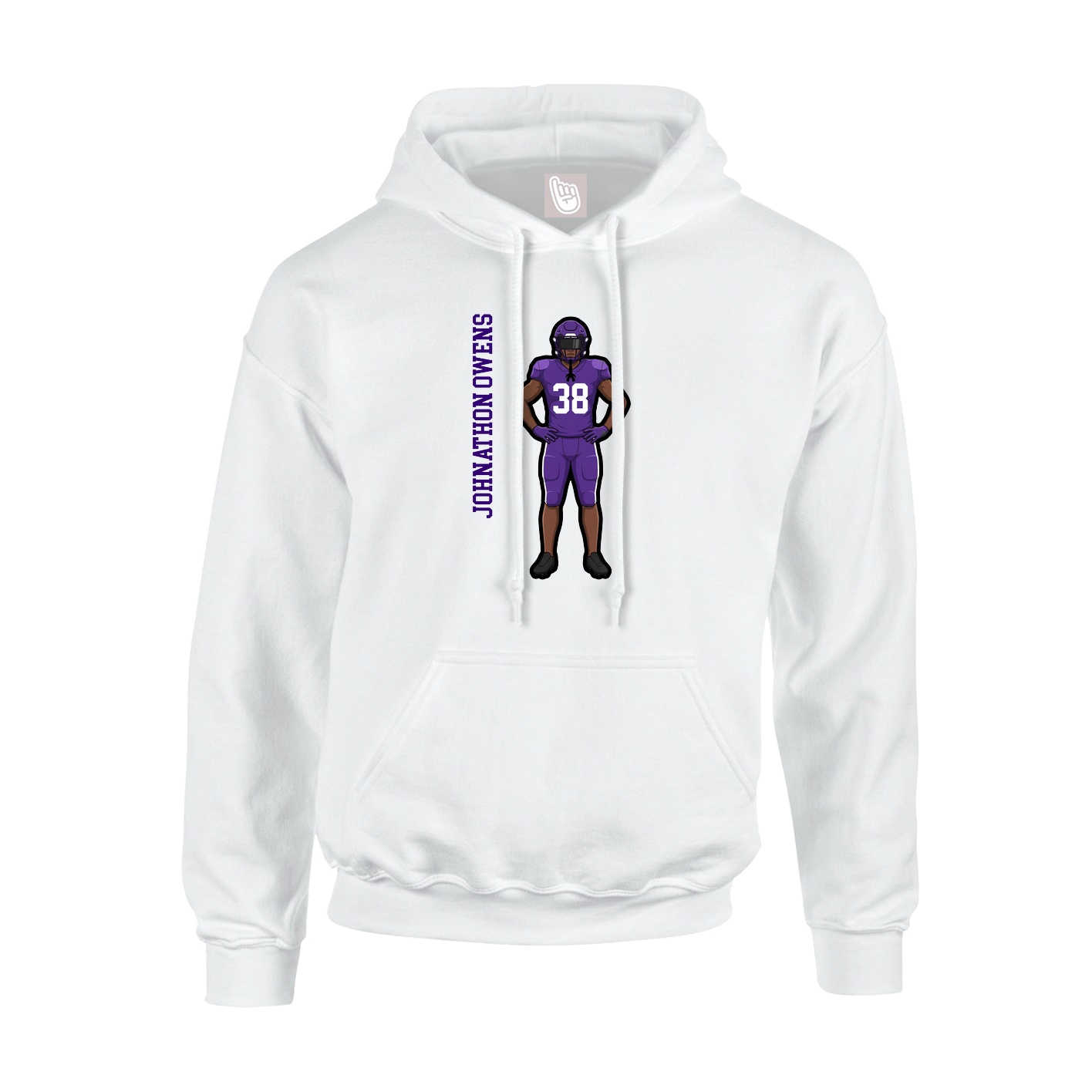 Youth Hoodie — Name Vertical in White