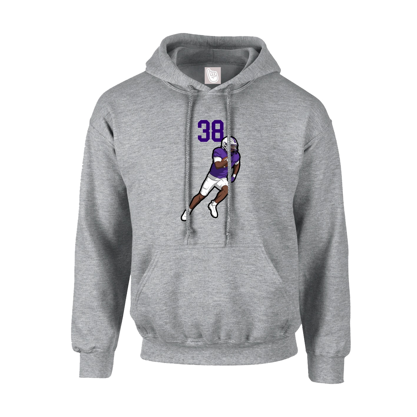 Youth Hoodie — Number Top in Grey