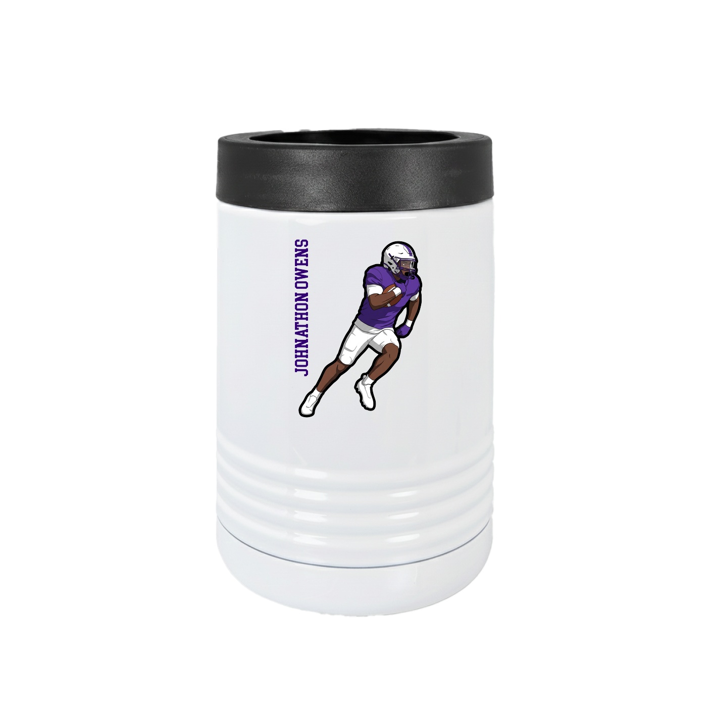 Beverage Holder — Name Vertical in White