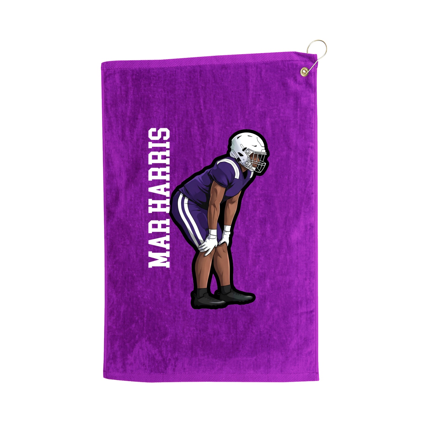 Golf Towel — Name Vertical in Purple