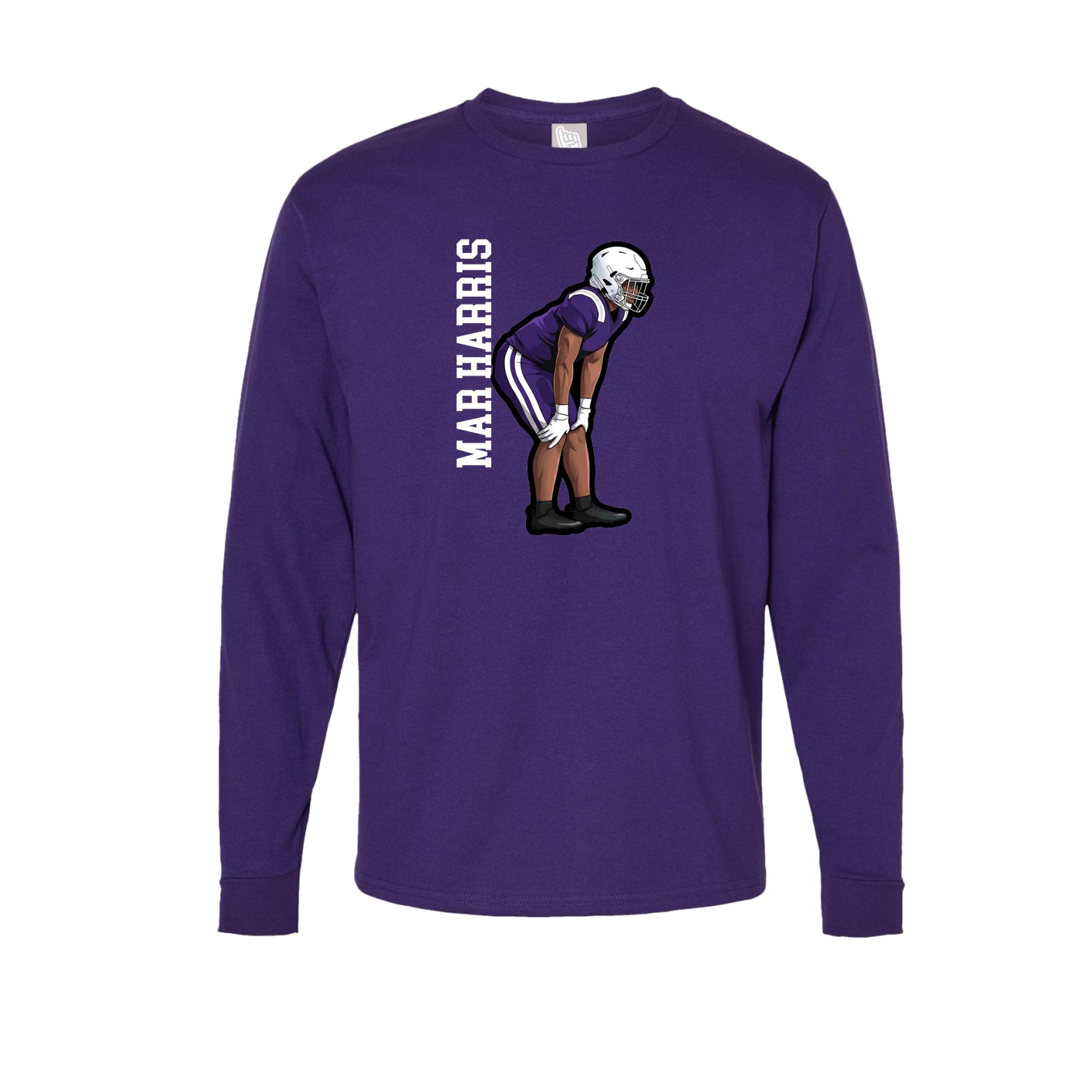 Long Sleeve Tee — Name Vertical in Purple