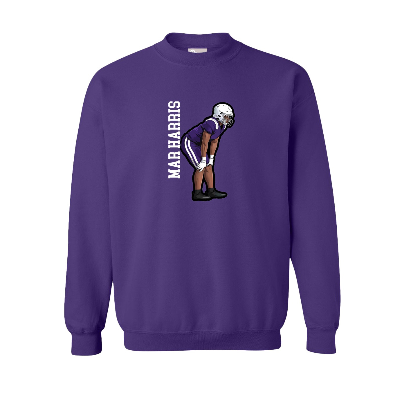 Fleece Crew — Name Vertical in Purple