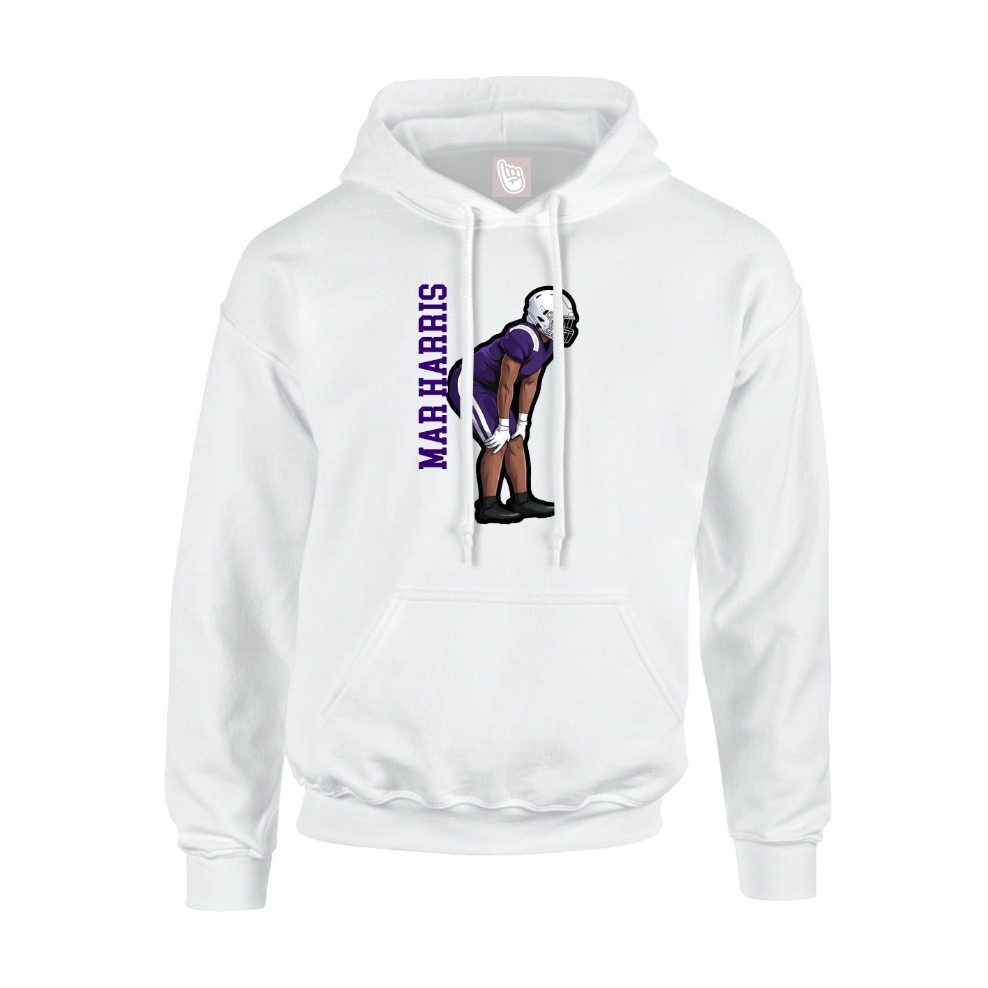 Youth Hoodie — Name Vertical in White
