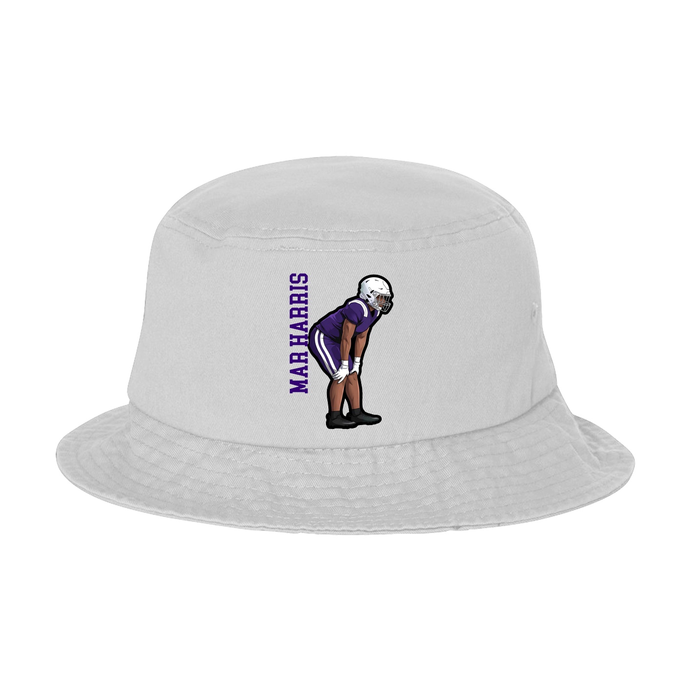 Bucket Cap — Name Vertical in White