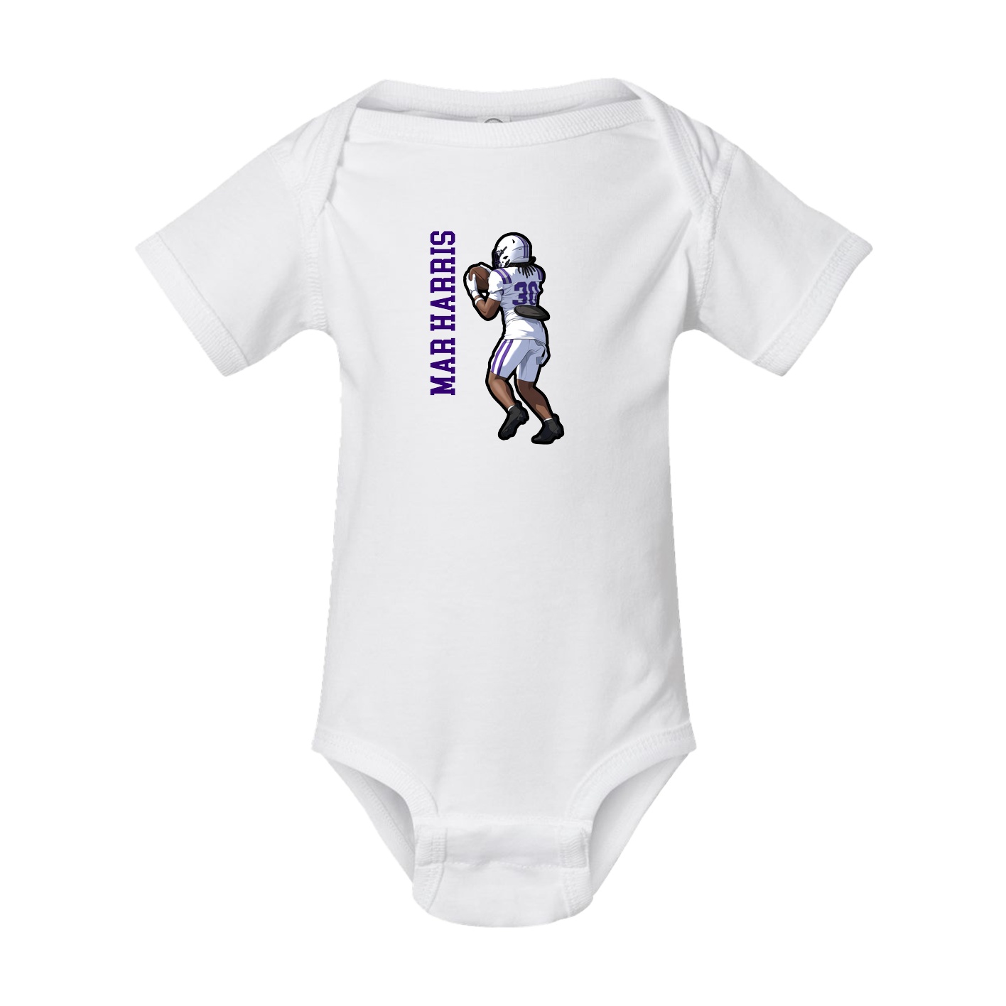Baby Onesie — Name Vertical in White