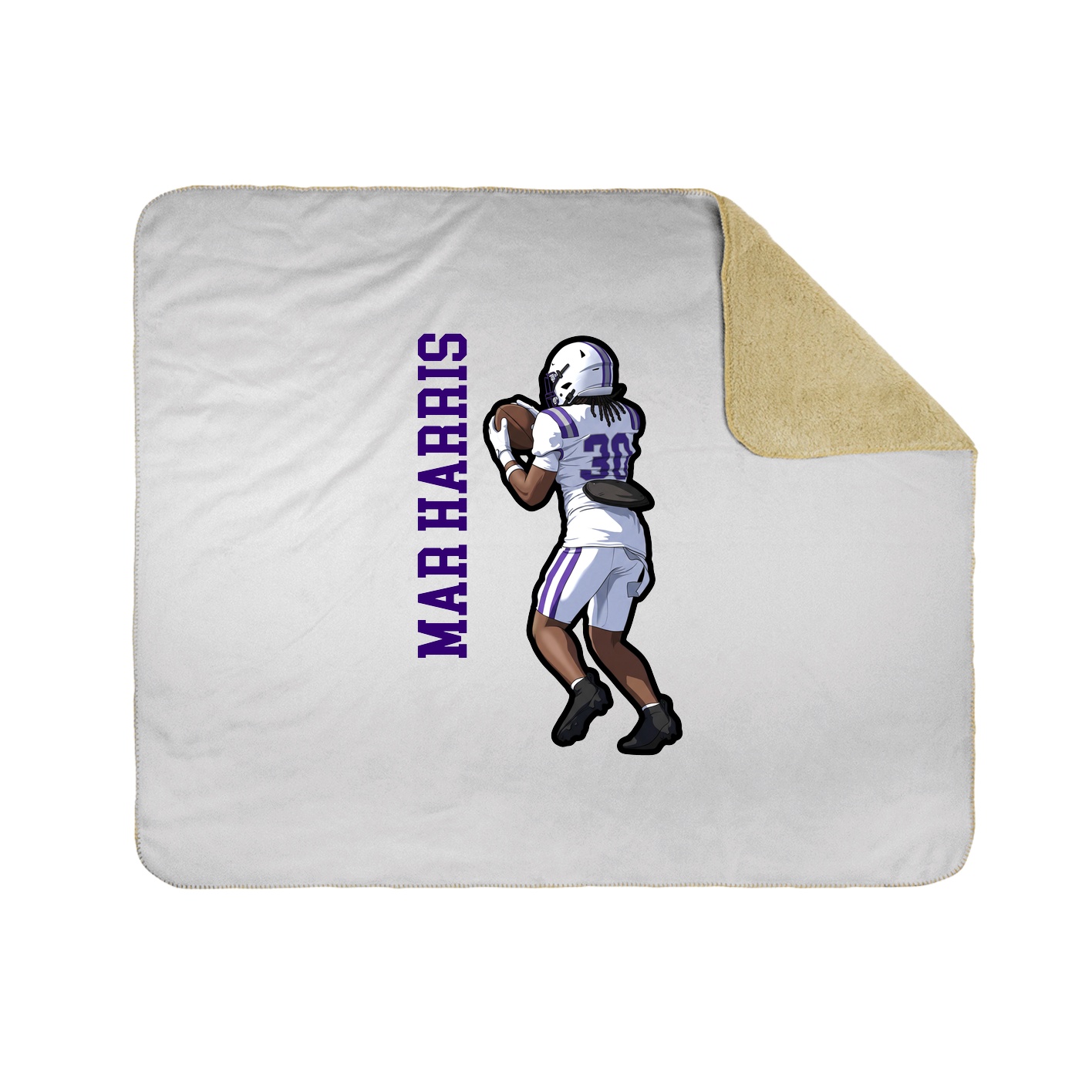 Throw Blanket — Name Vertical in White