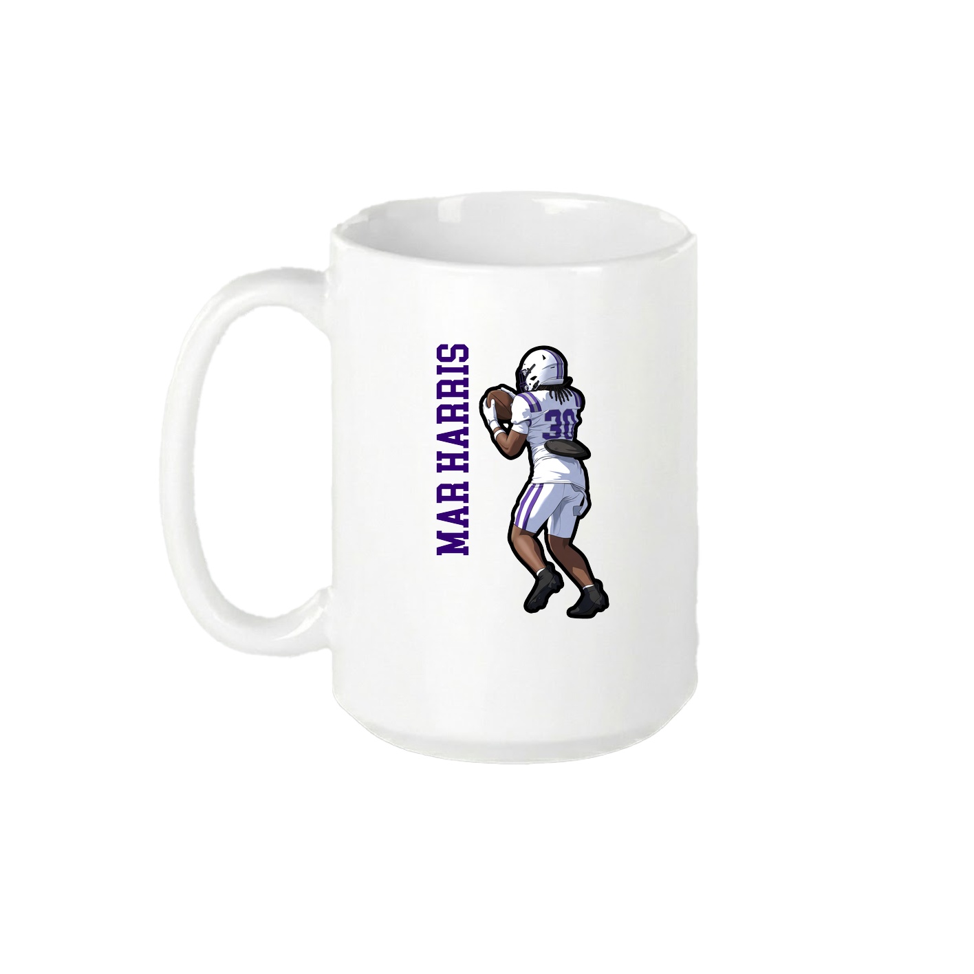 15oz Coffee Mug — Name Vertical in White
