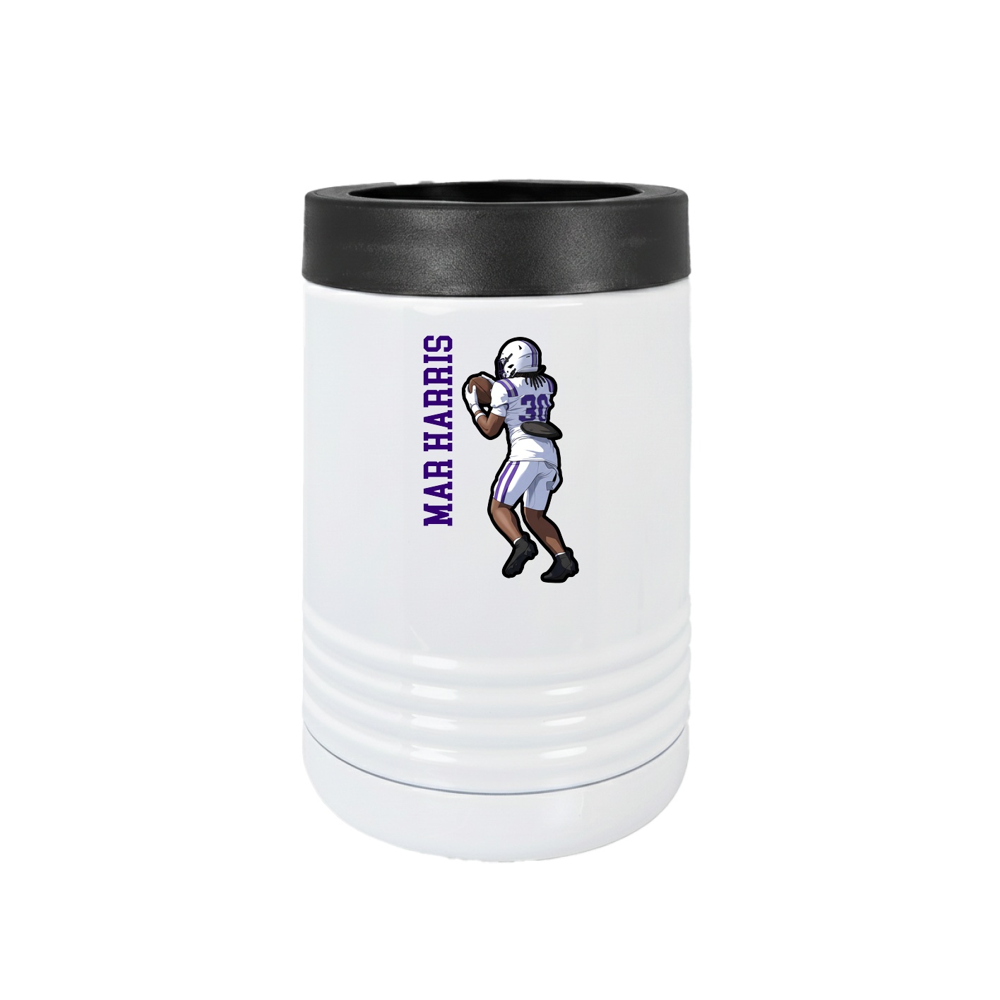 Beverage Holder — Name Vertical in White