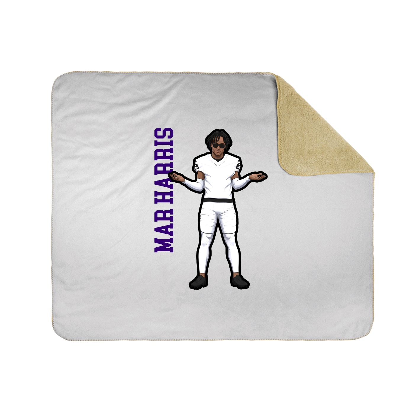 Throw Blanket — Name Vertical in White