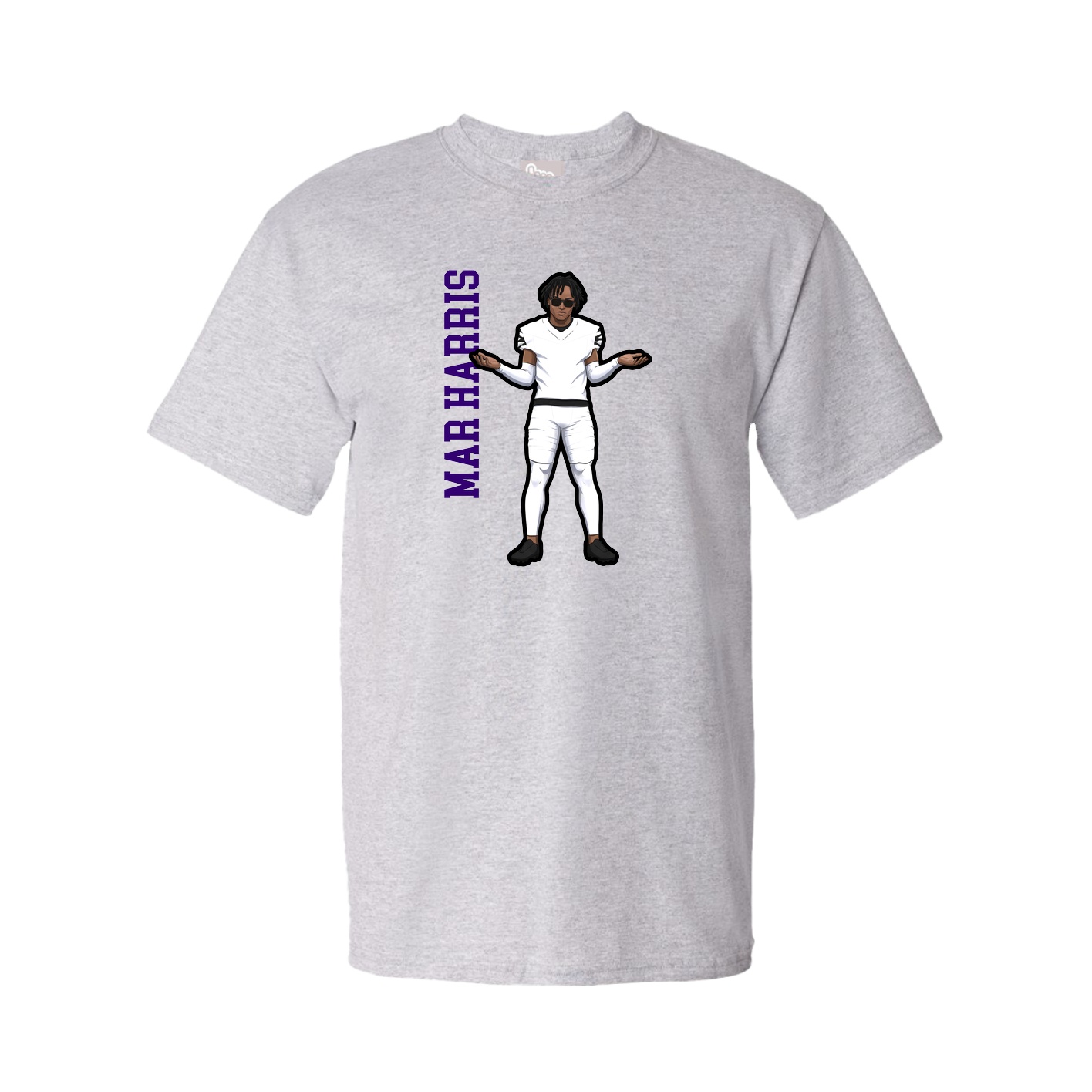 Tee — Name Vertical in Grey