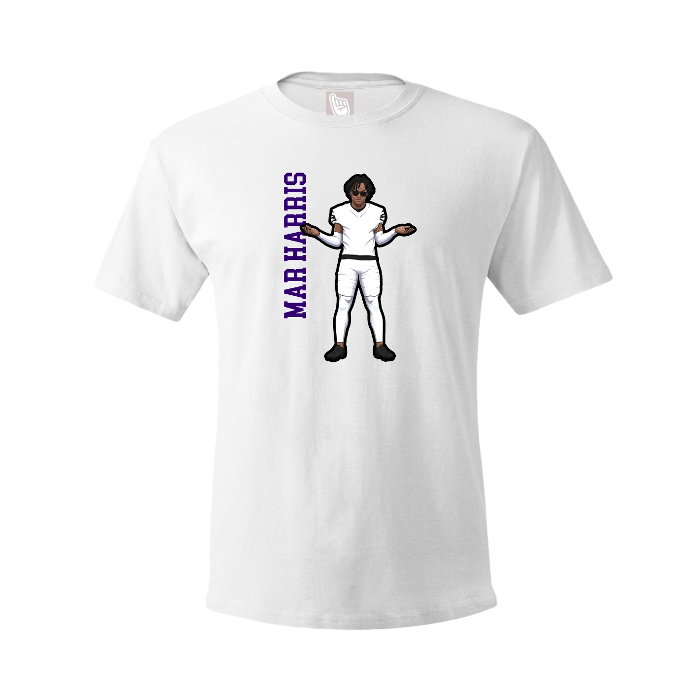 Youth Tee — Name Vertical in White