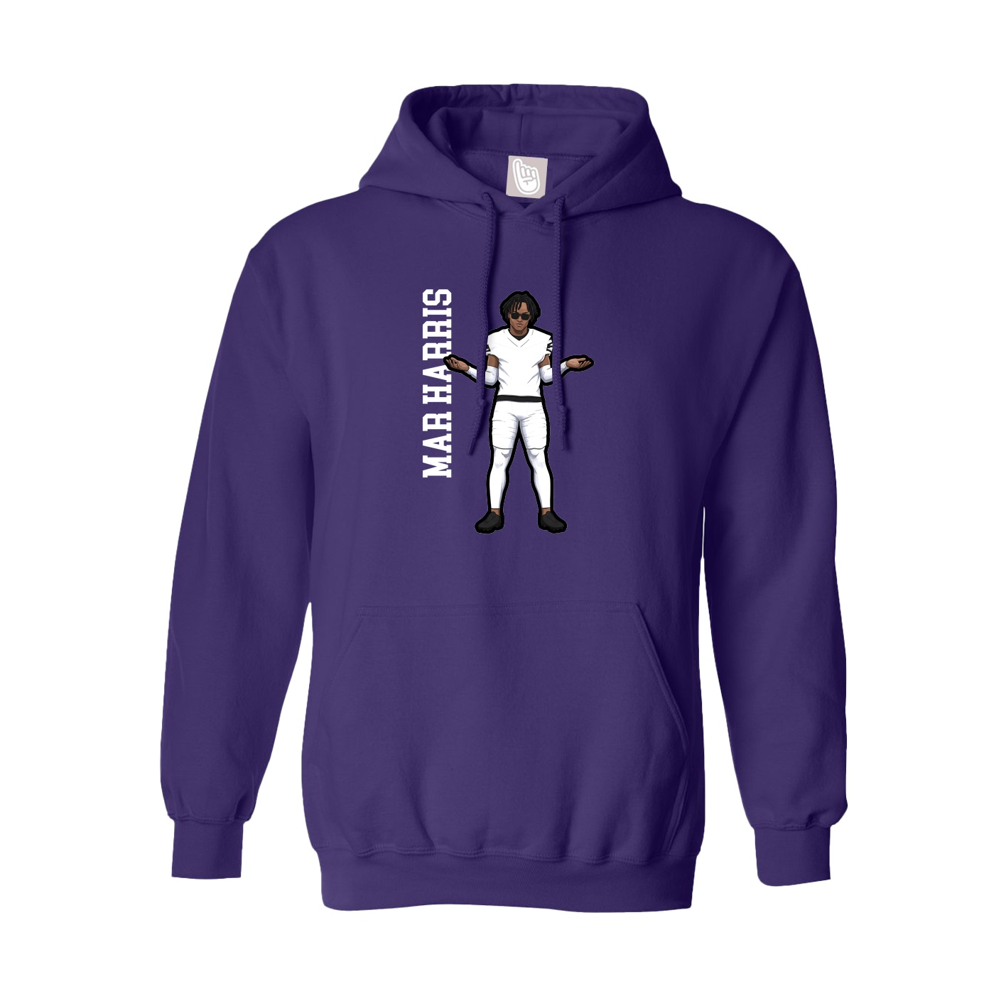 Hoodie — Name Vertical in Purple