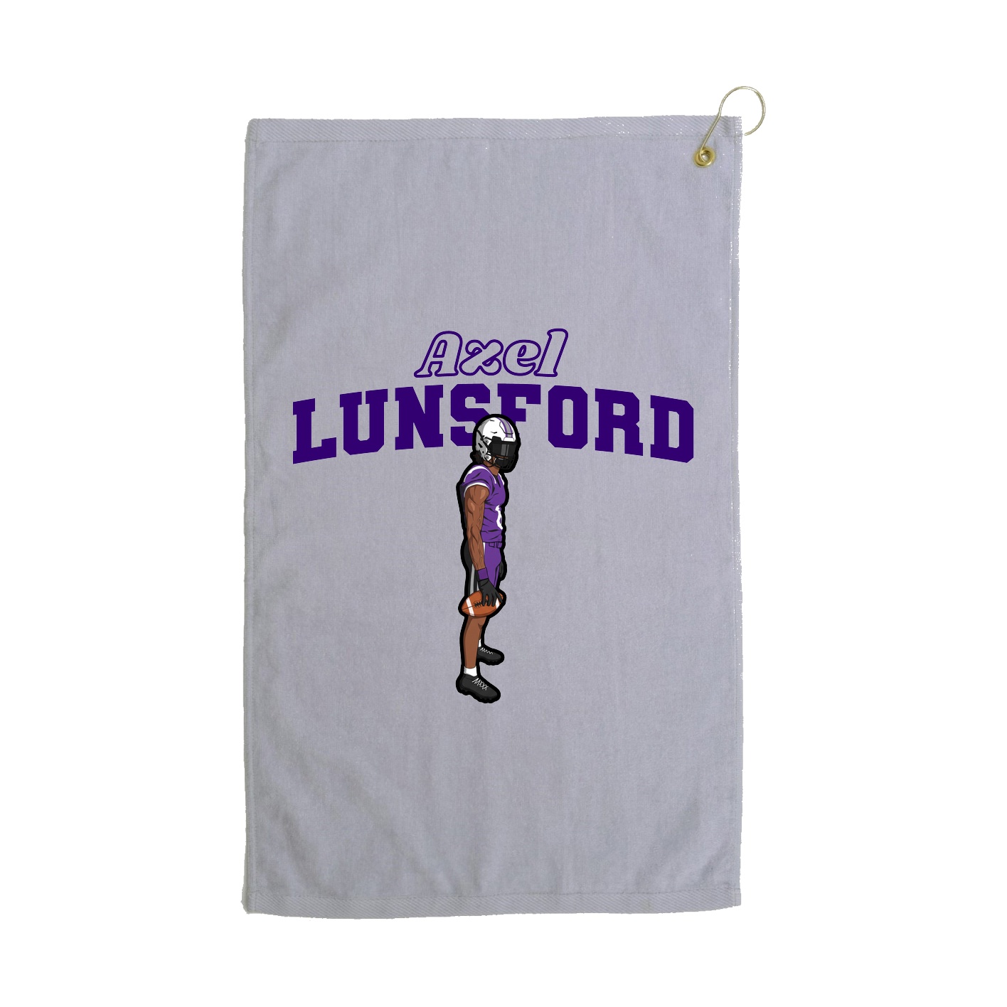 Golf Towel — Name Arch in Grey