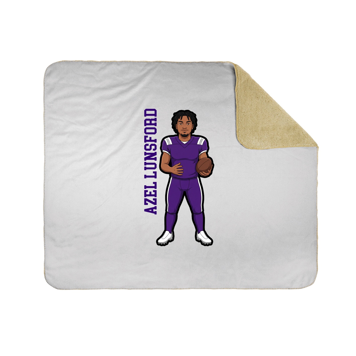 Throw Blanket — Name Vertical in White