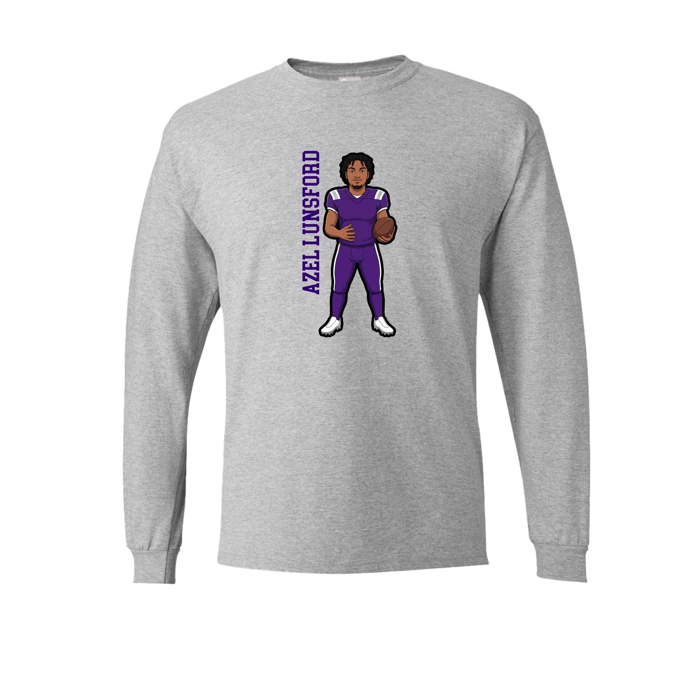 Long Sleeve Tee — Name Vertical in Grey