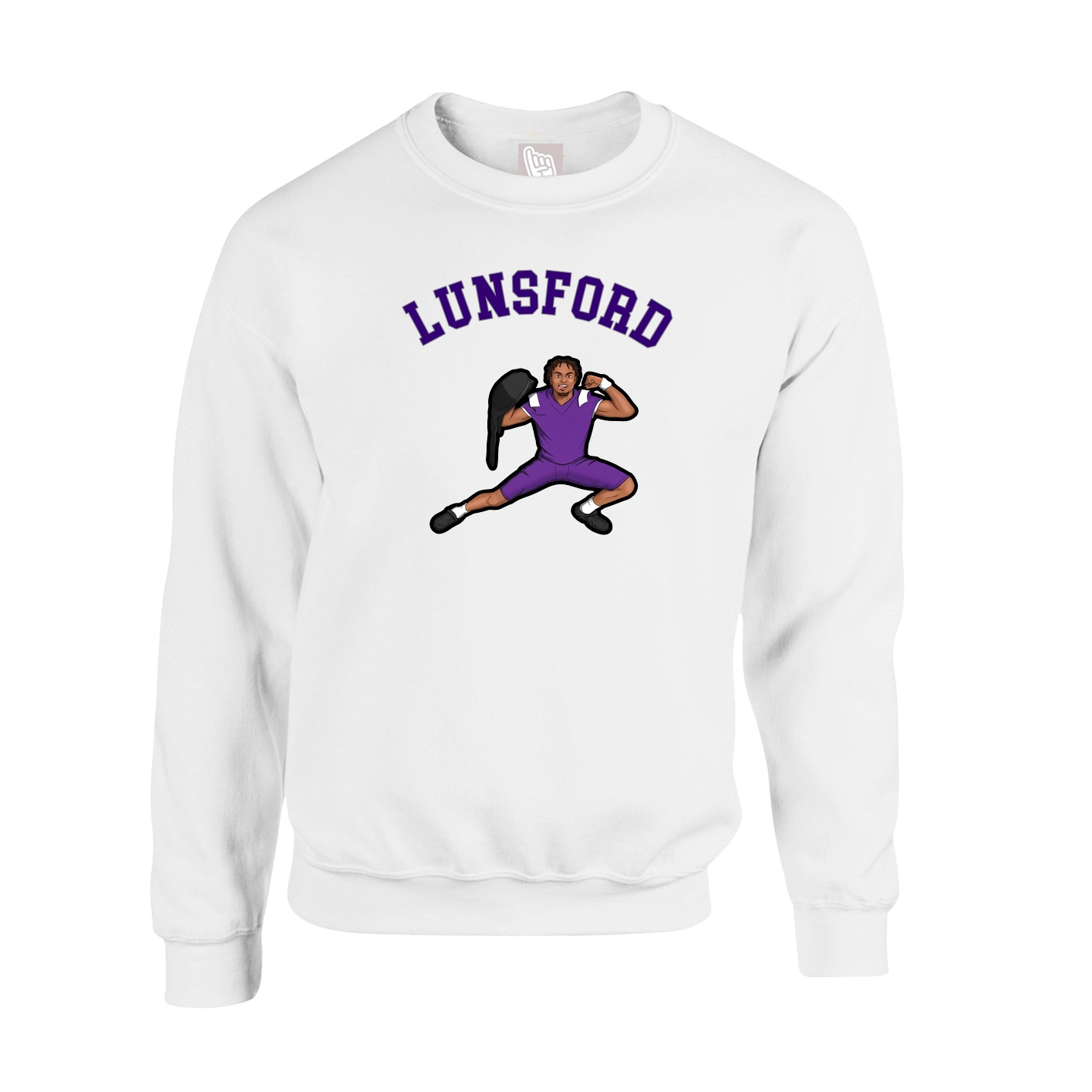 Fleece Crew — Shirsey Arch in White