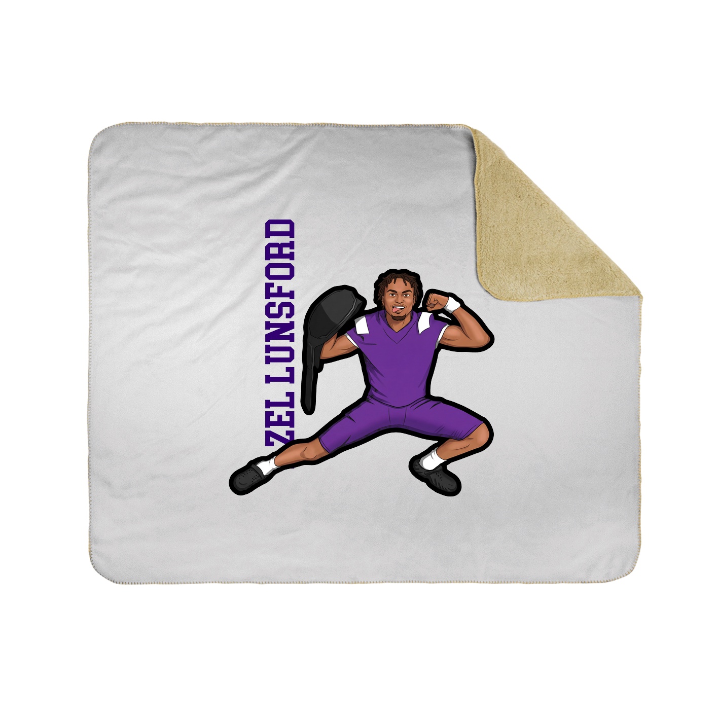 Throw Blanket — Name Vertical in White