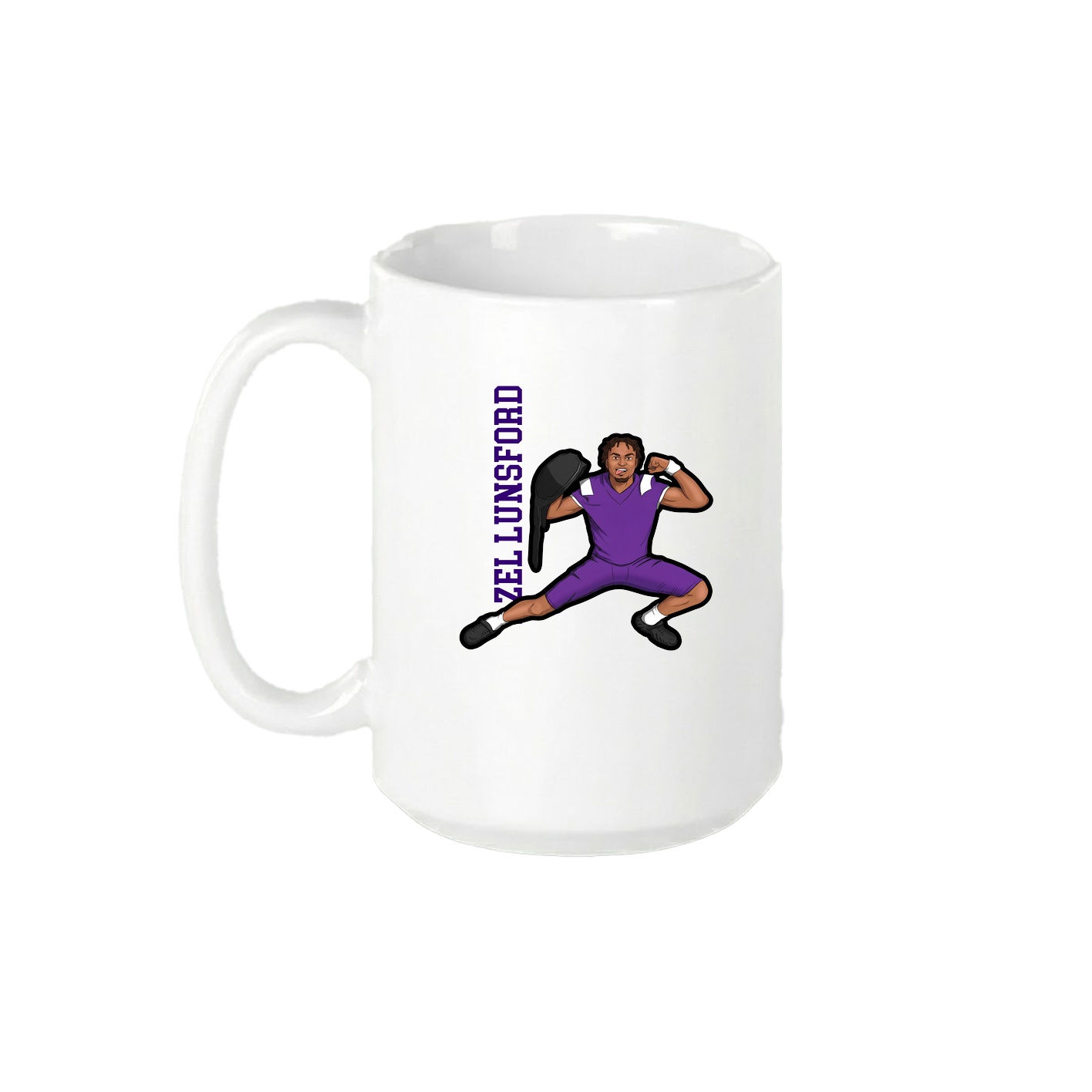 15oz Coffee Mug — Name Vertical in White