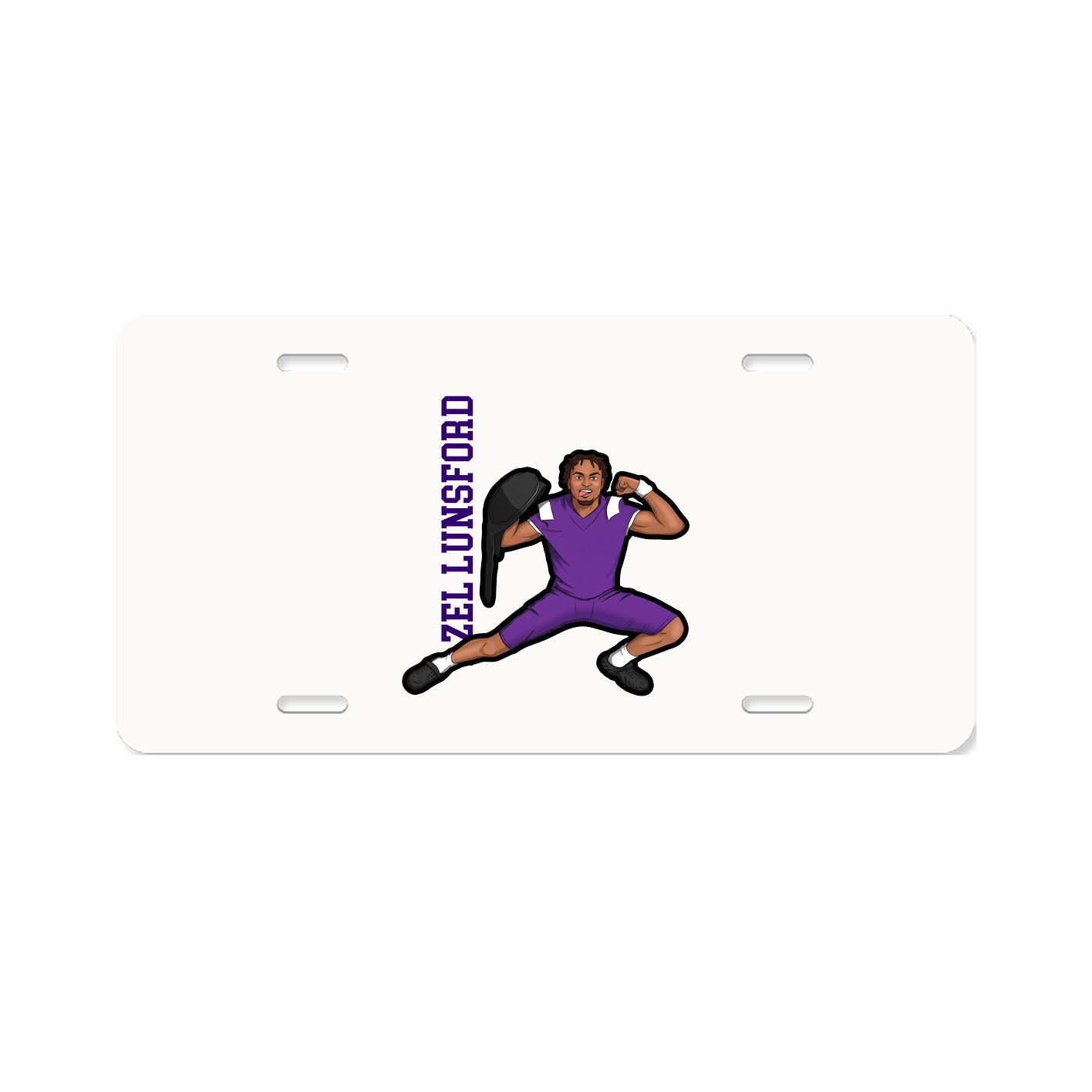 License Plate — Name Vertical in Classic