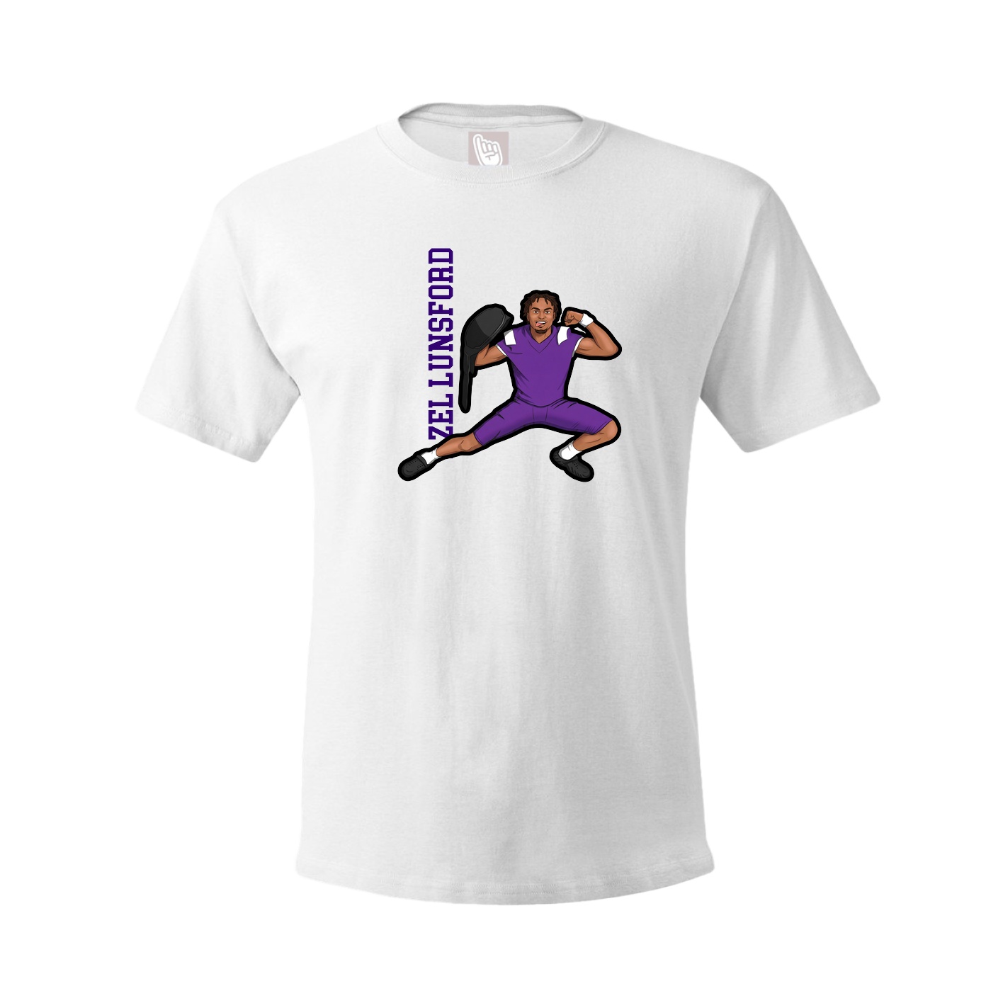 Youth Tee — Name Vertical in White