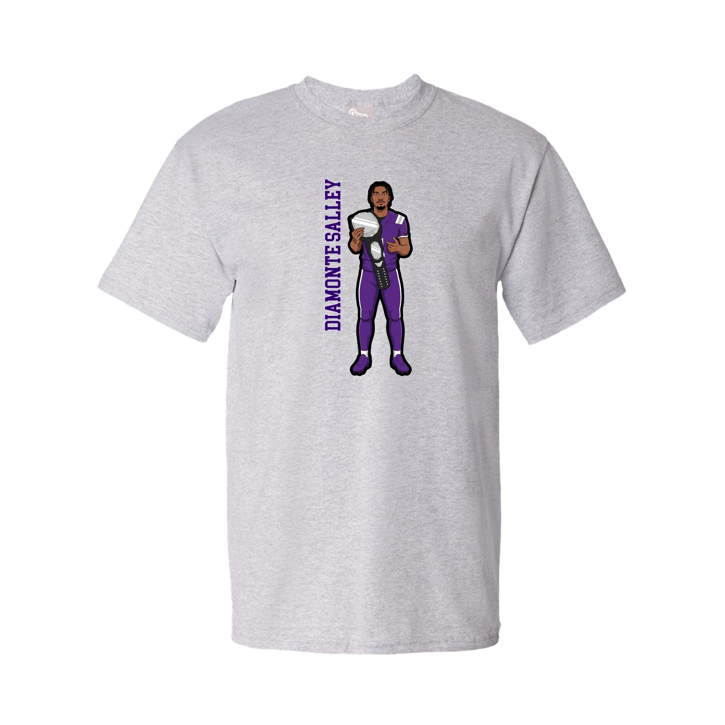 Tee — Name Vertical in Grey