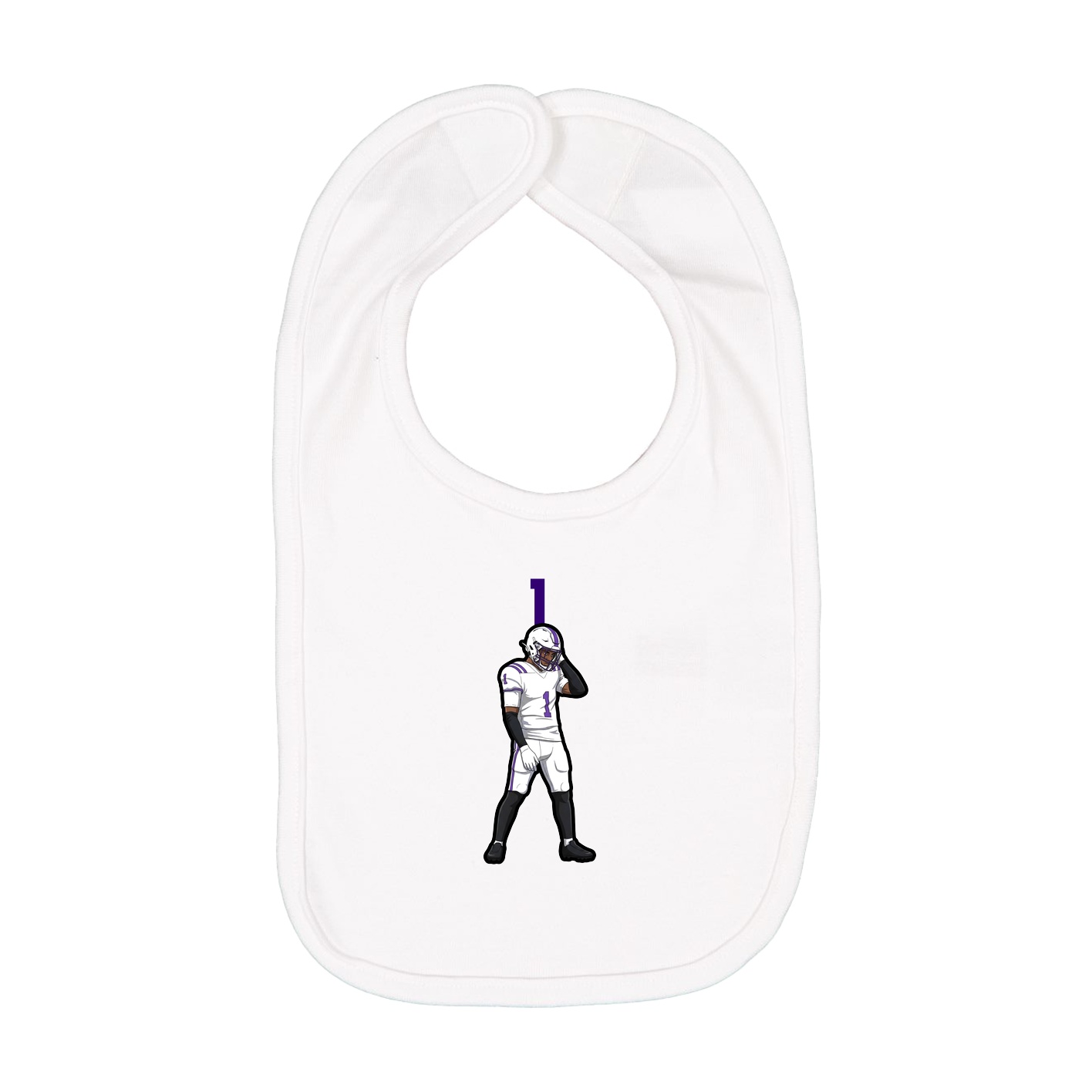 Infant Bib — Number Top in White