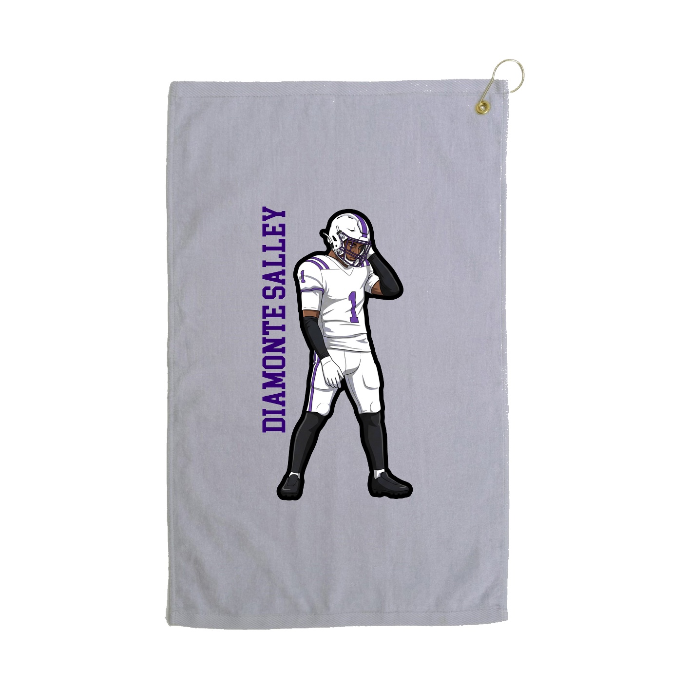 Golf Towel — Name Vertical in Grey