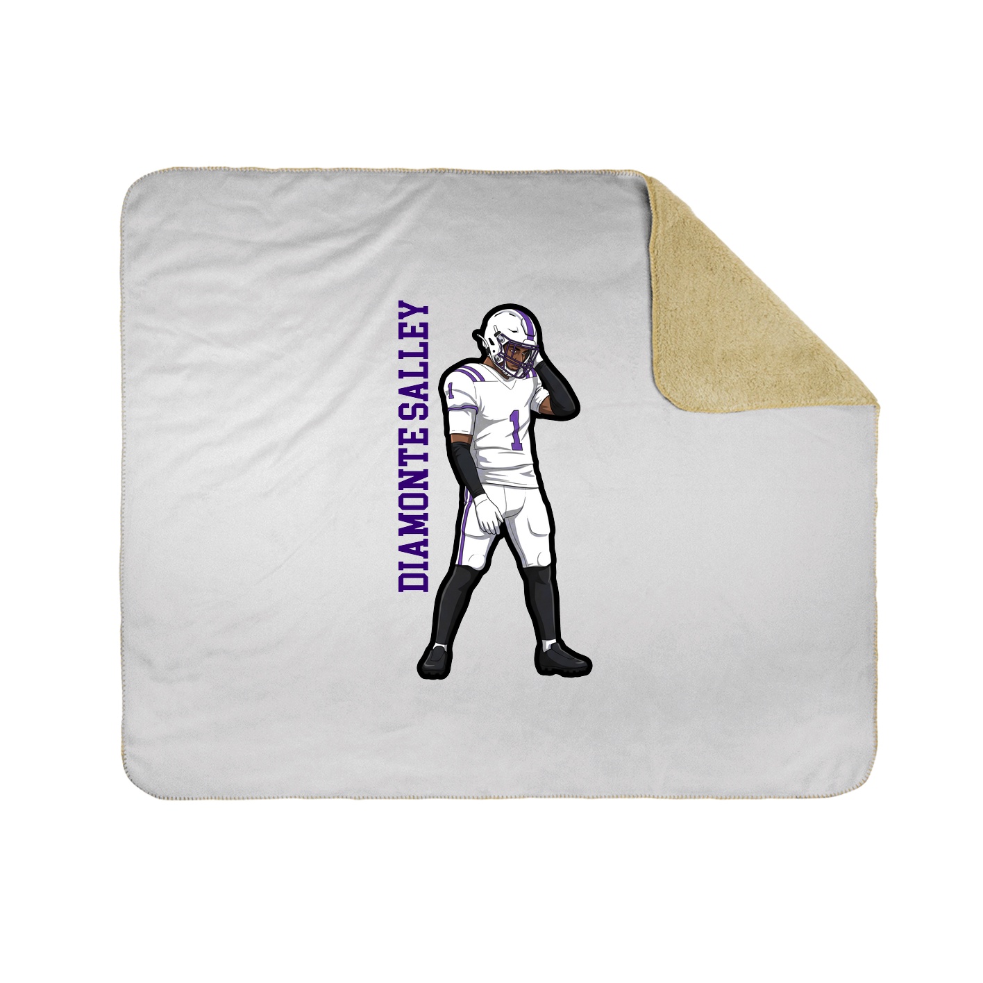 Throw Blanket — Name Vertical in White