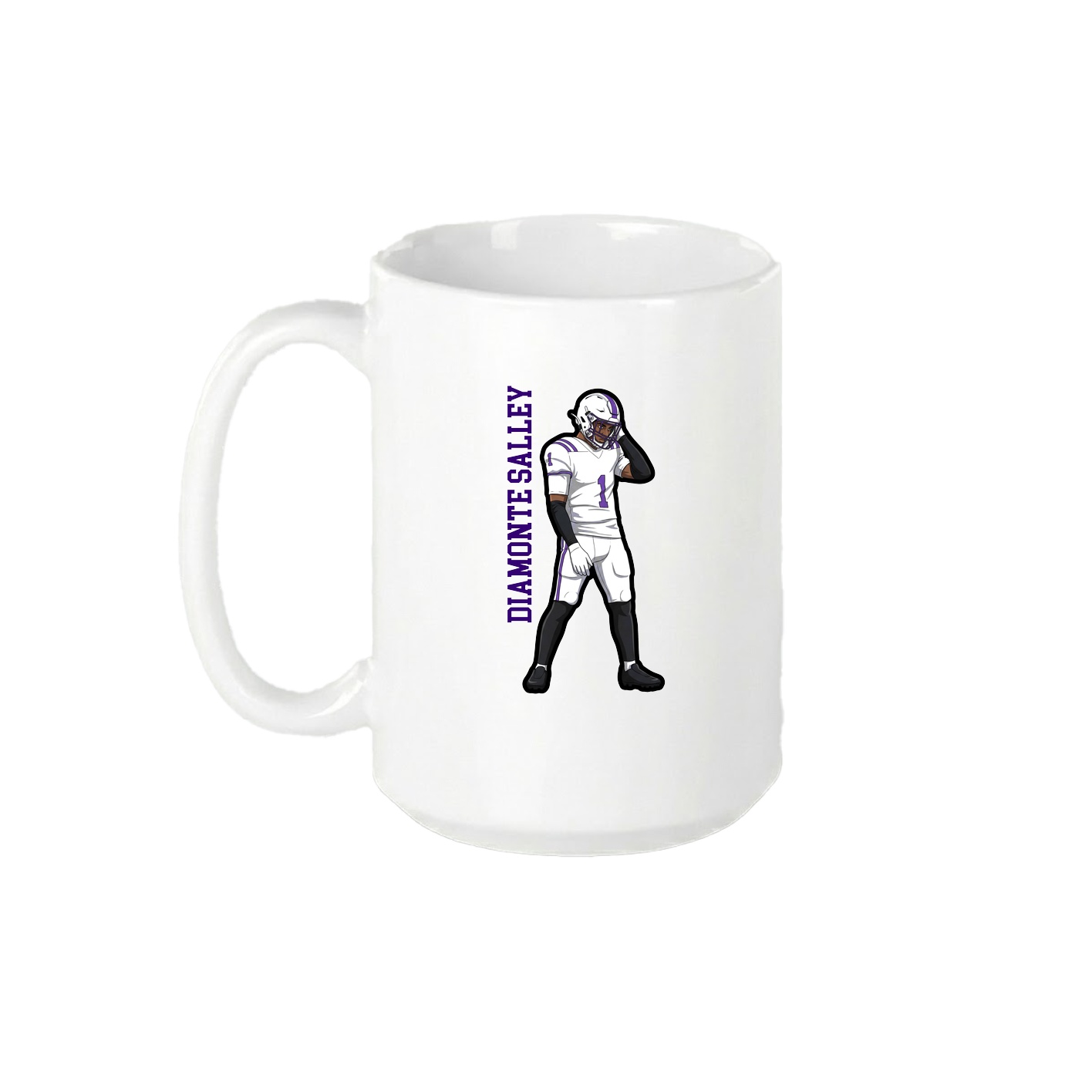 15oz Coffee Mug — Name Vertical in White