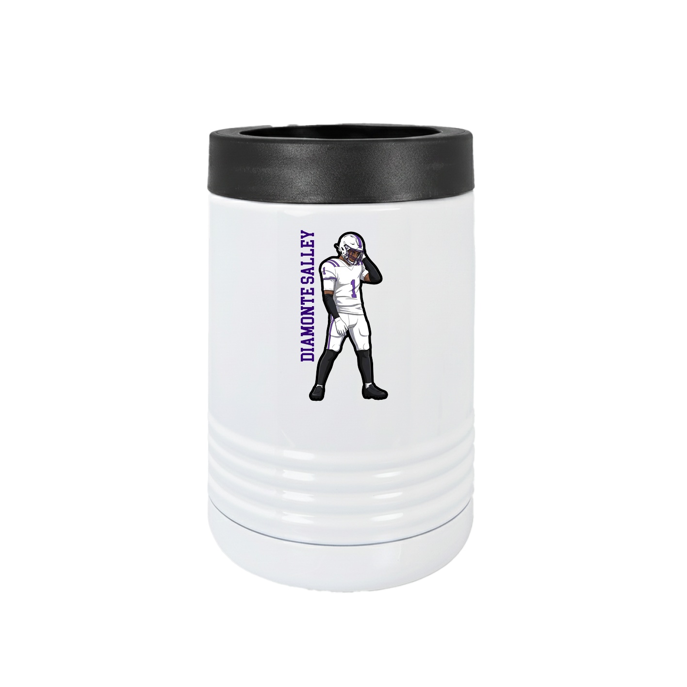 Beverage Holder — Name Vertical in White
