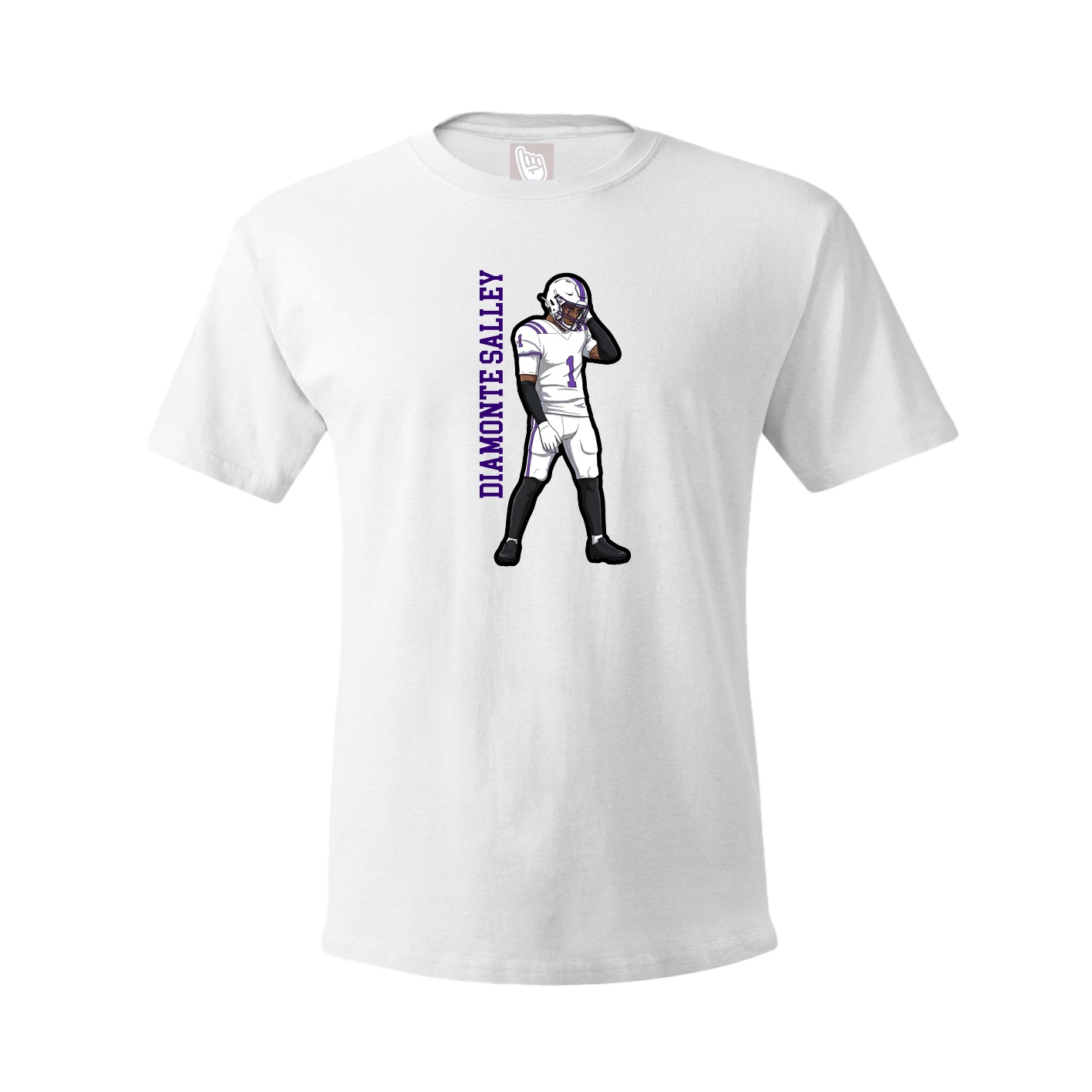 Youth Tee — Name Vertical in White