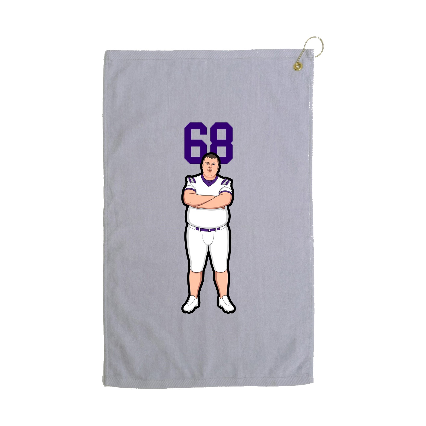 Golf Towel — Number Top in Grey