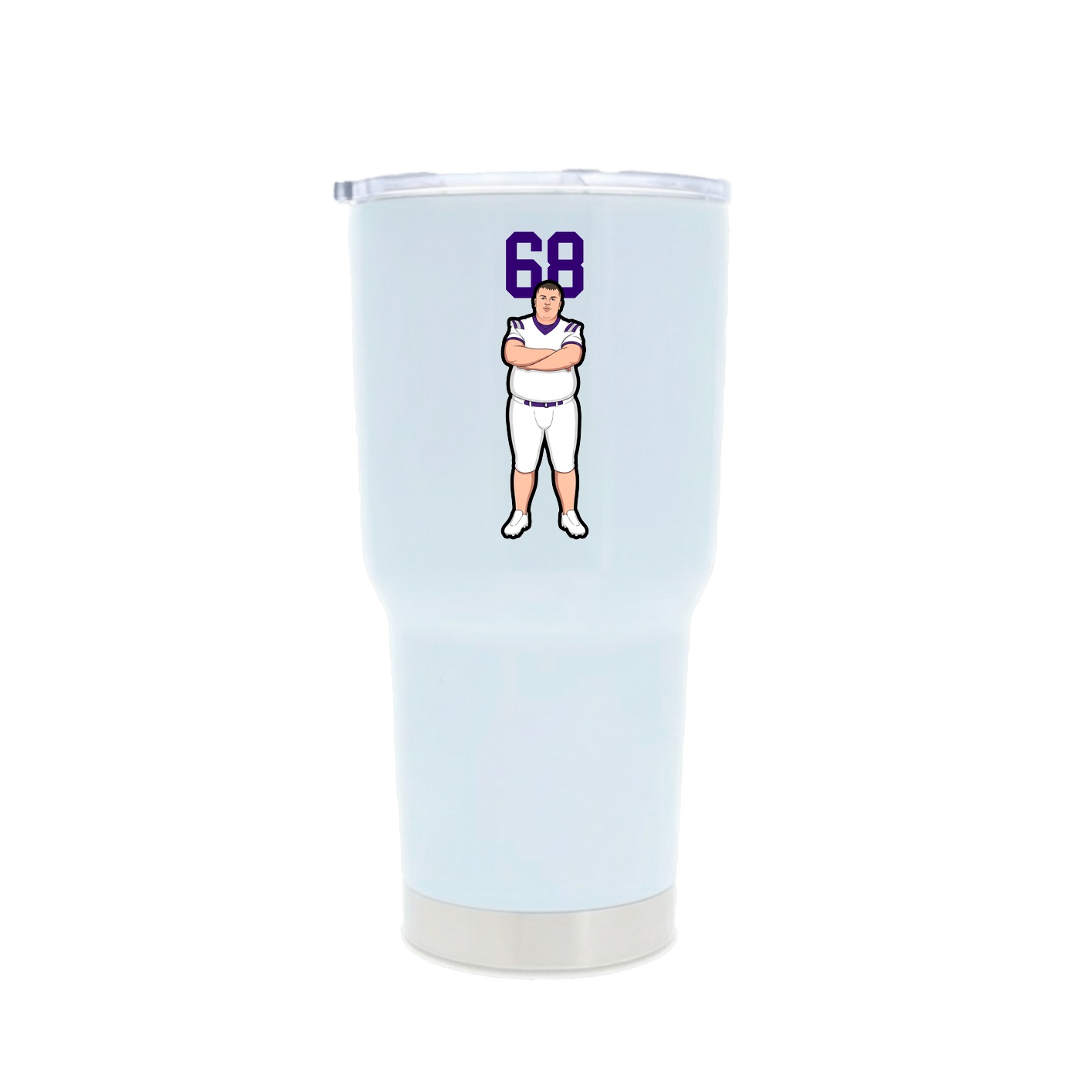 30oz Stainless Steel Tumbler — Number Top in White