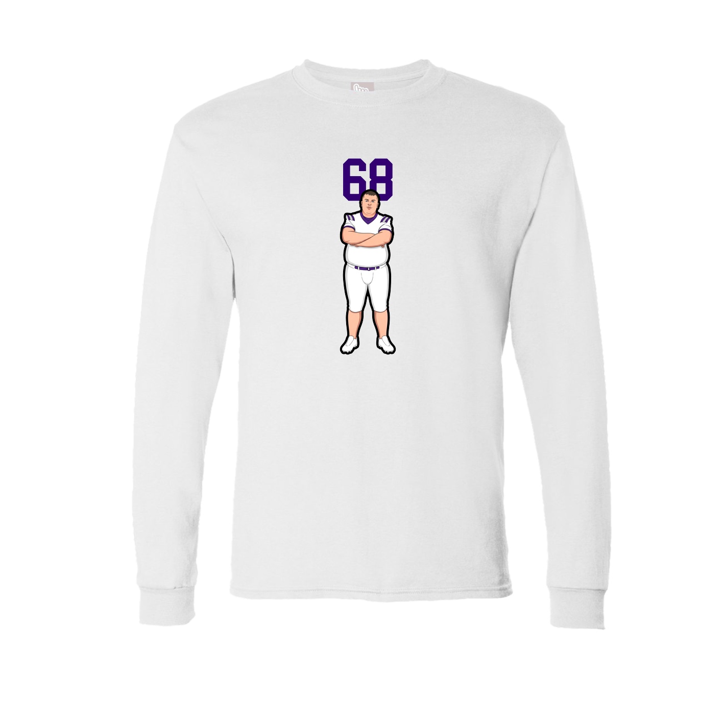 Long Sleeve Tee — Number Top in White