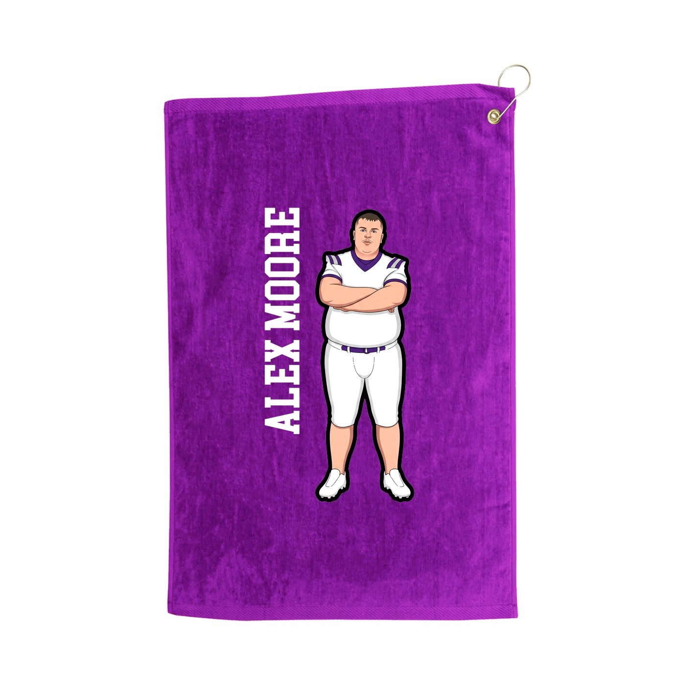 Golf Towel — Name Vertical in Purple