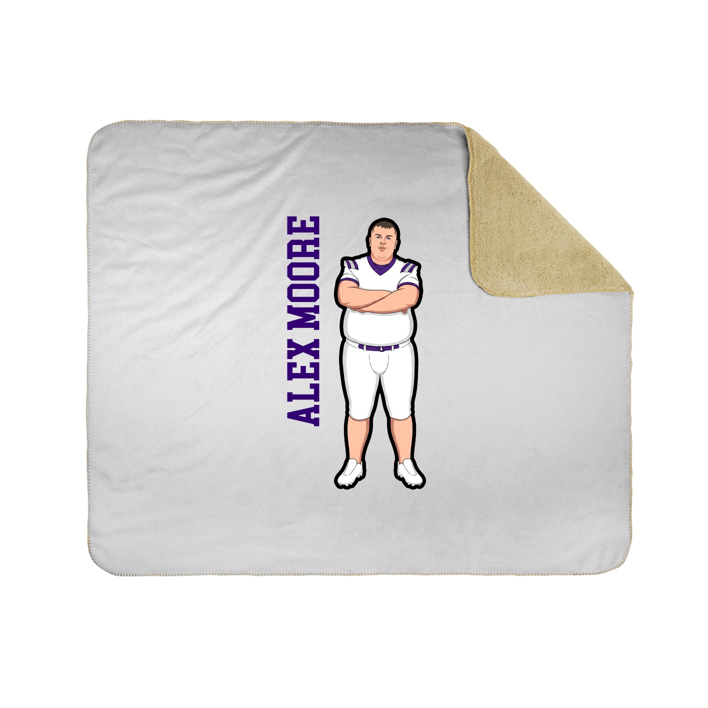 Throw Blanket — Name Vertical in White