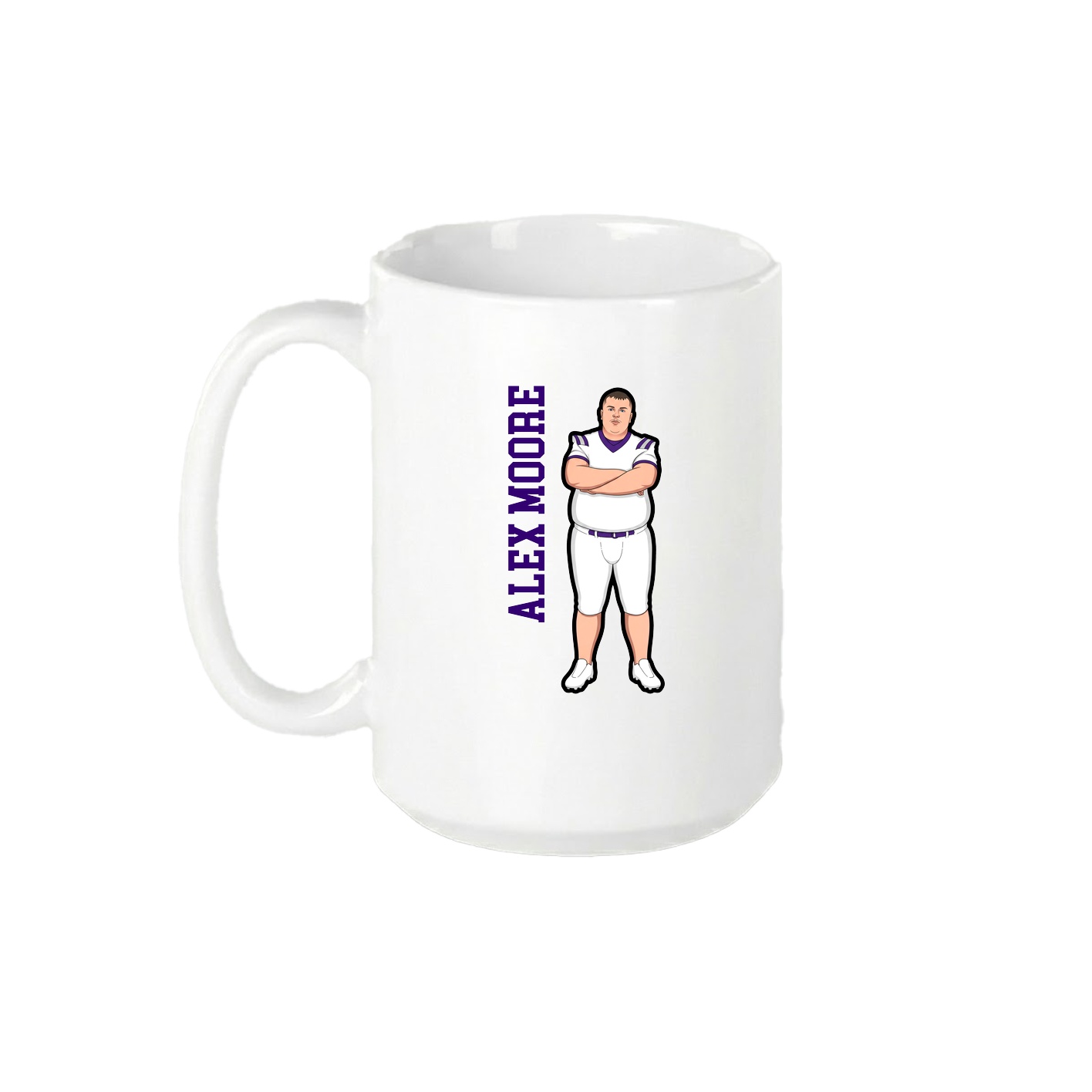 15oz Coffee Mug — Name Vertical in White