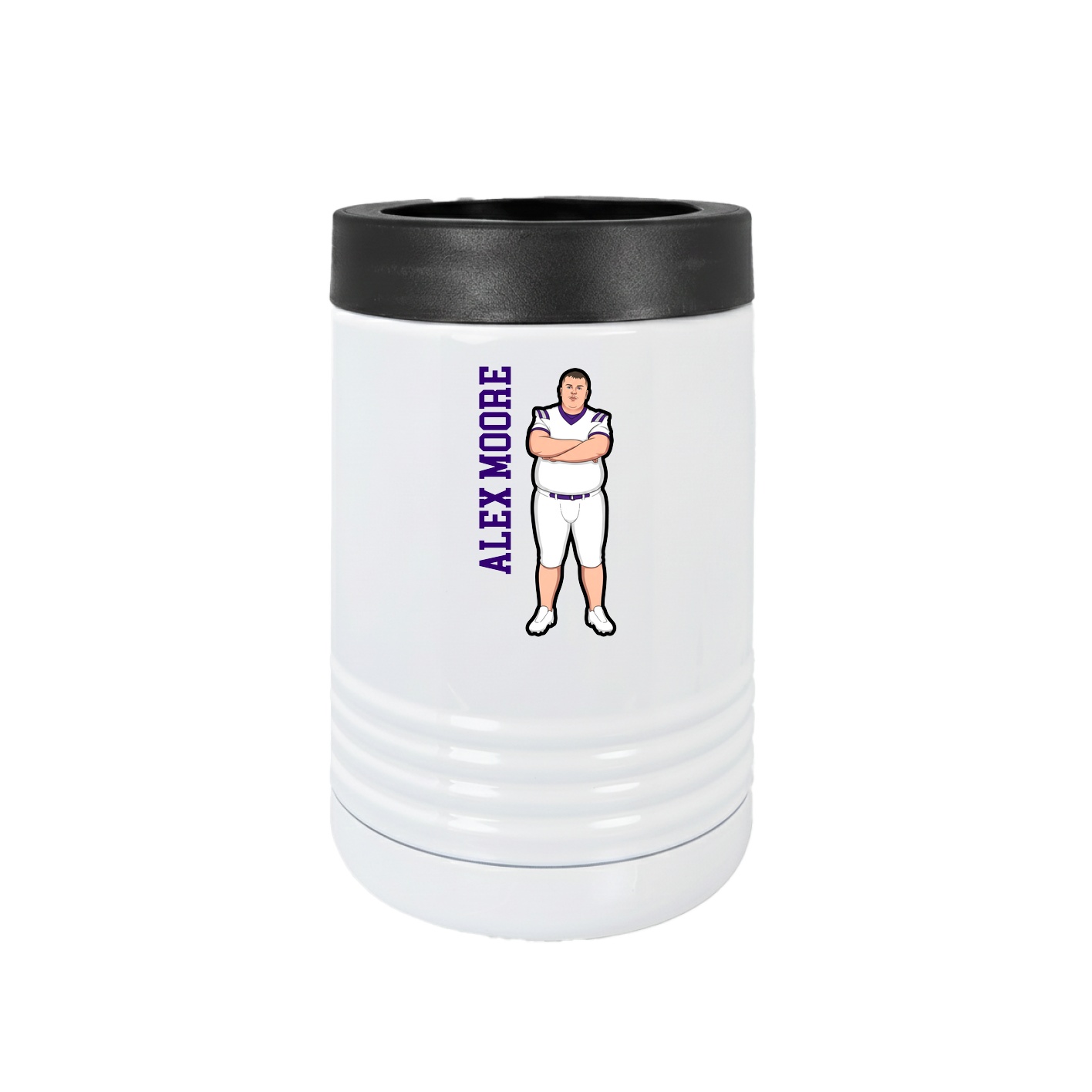 Beverage Holder — Name Vertical in White