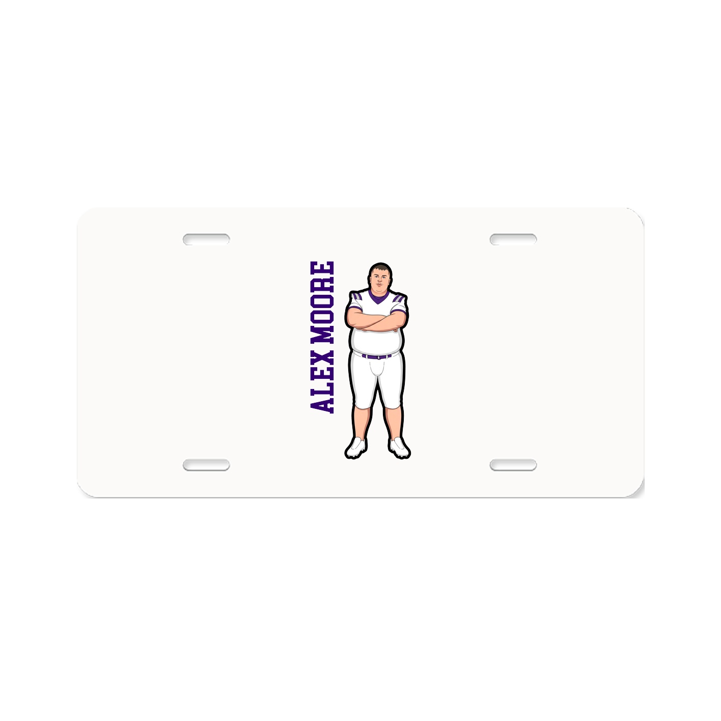License Plate — Name Vertical in Classic
