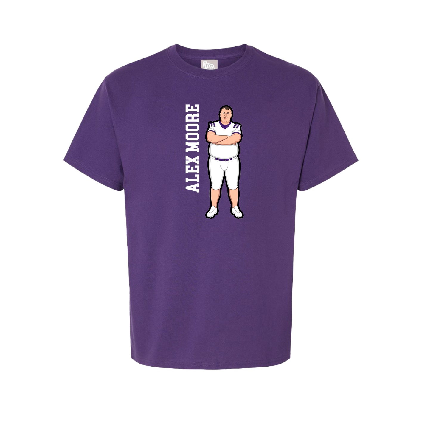 Youth Tee — Name Vertical in Purple