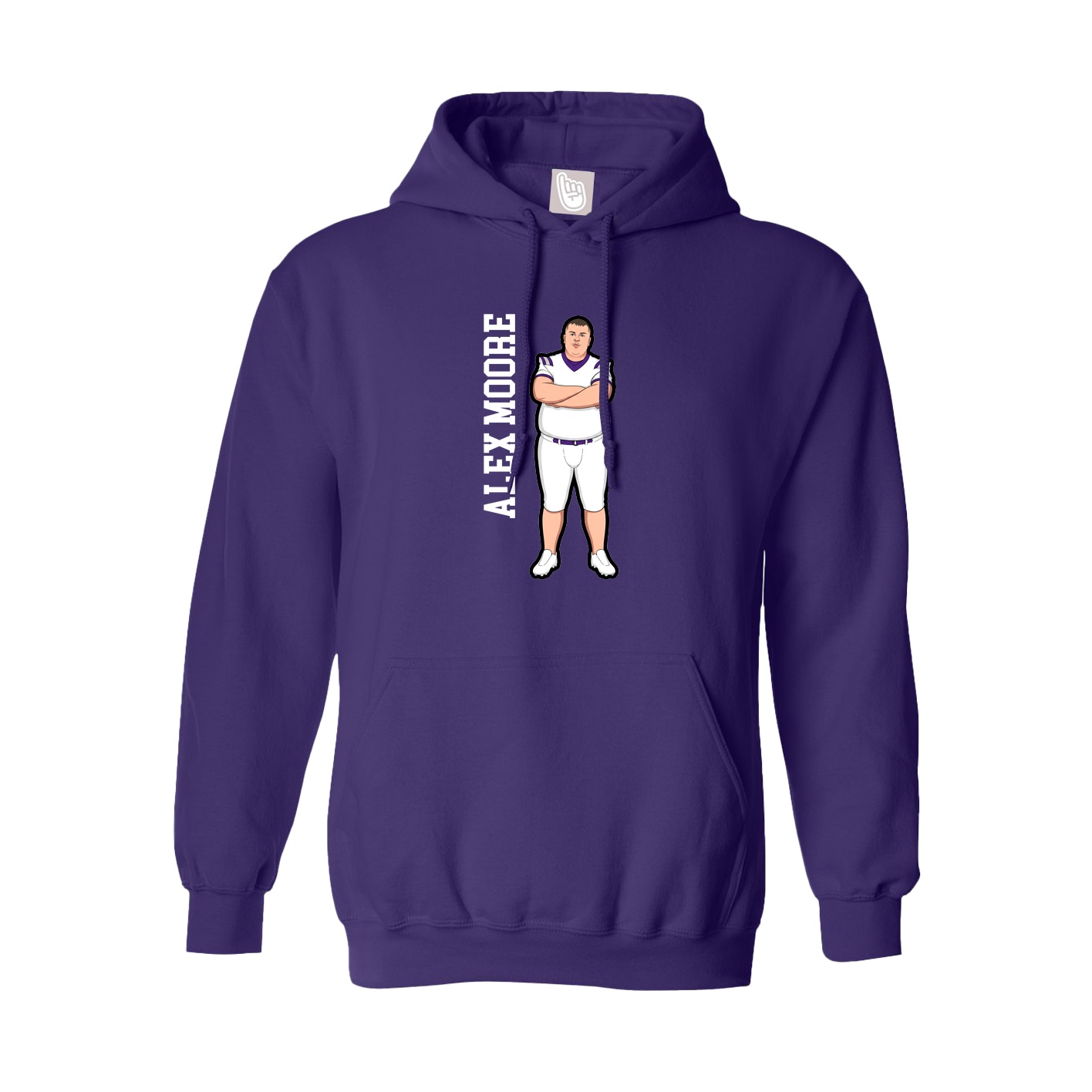 Youth Hoodie — Name Vertical in Purple