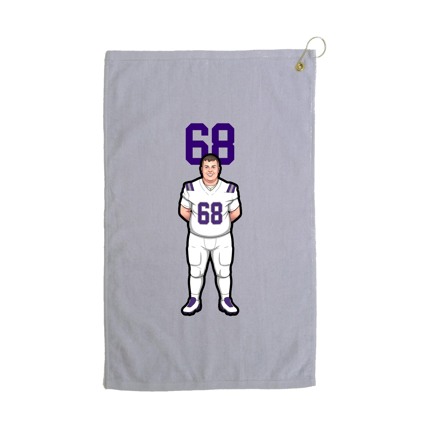 Golf Towel — Number Top in Grey