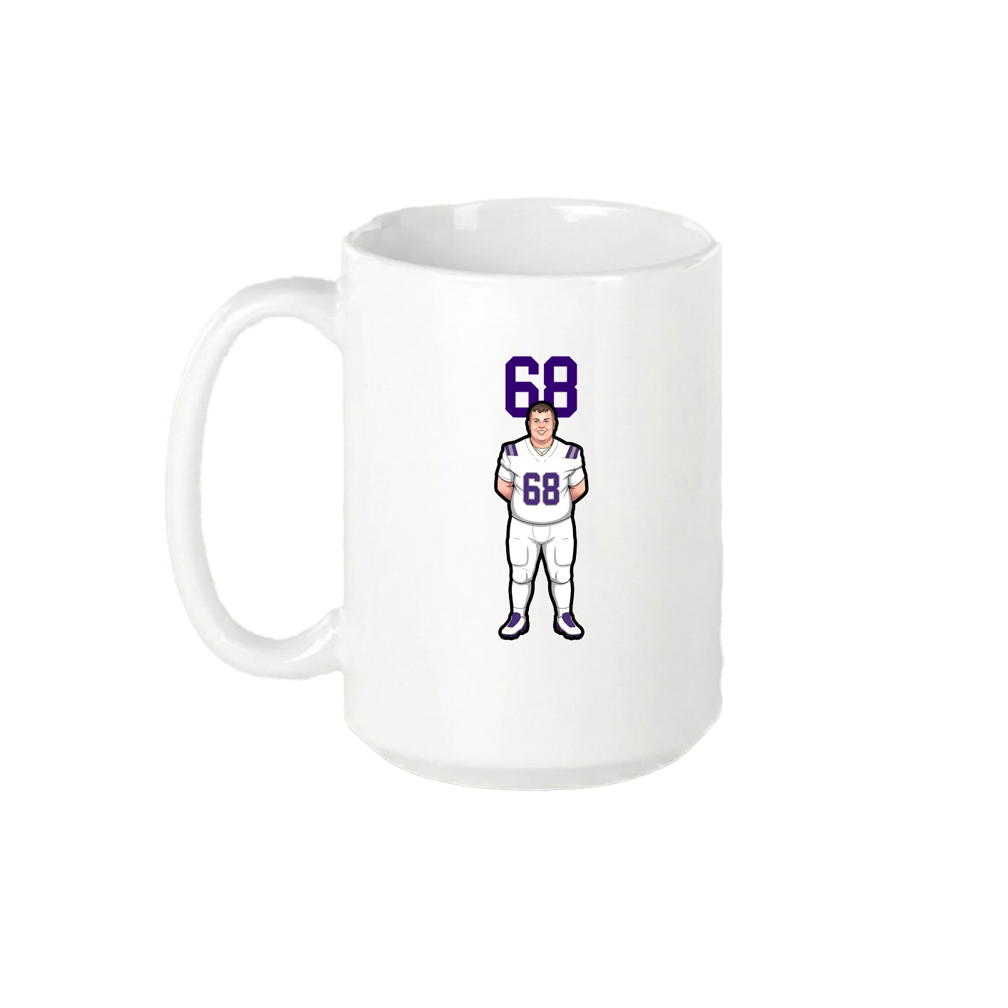 15oz Coffee Mug — Number Top in White