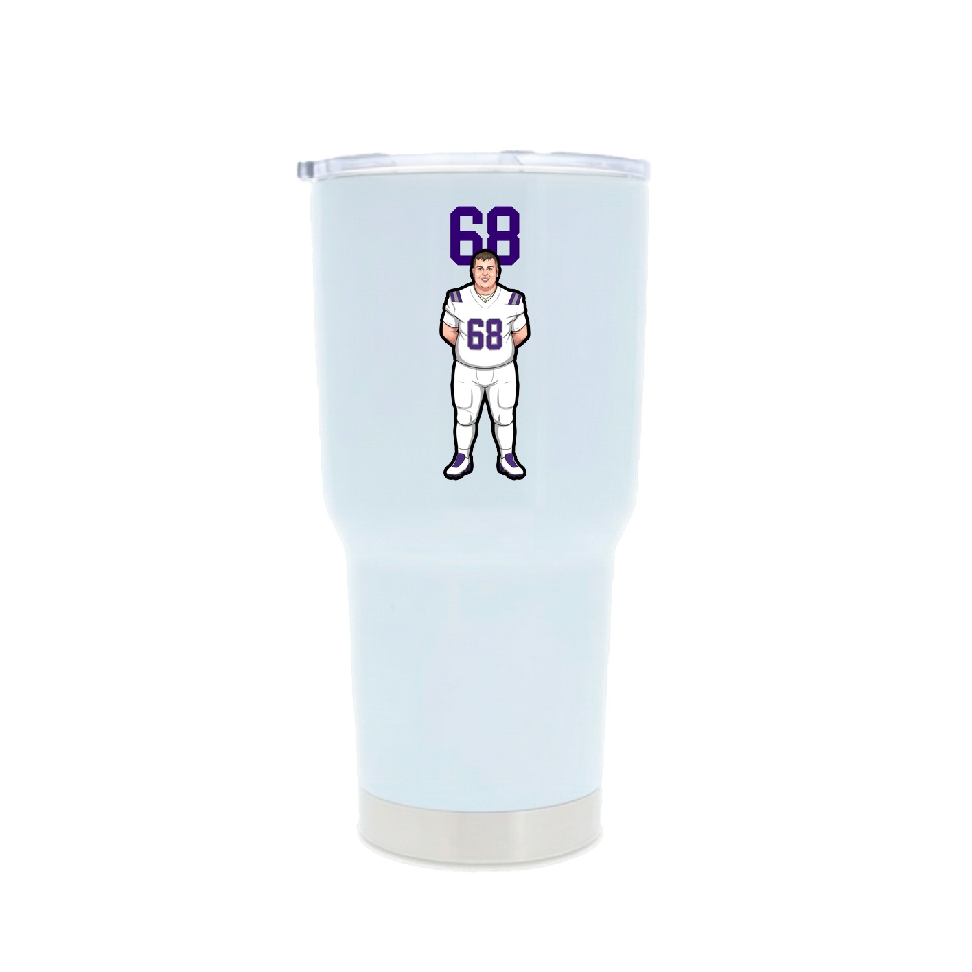 30oz Stainless Steel Tumbler — Number Top in White