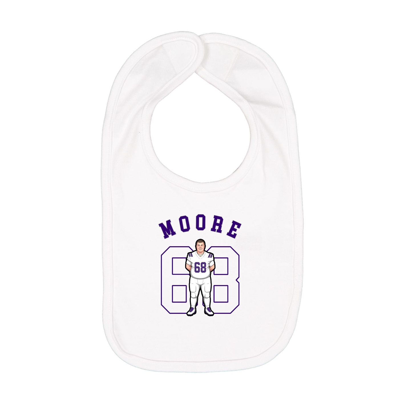 Infant Bib — Shirsey Arch in White
