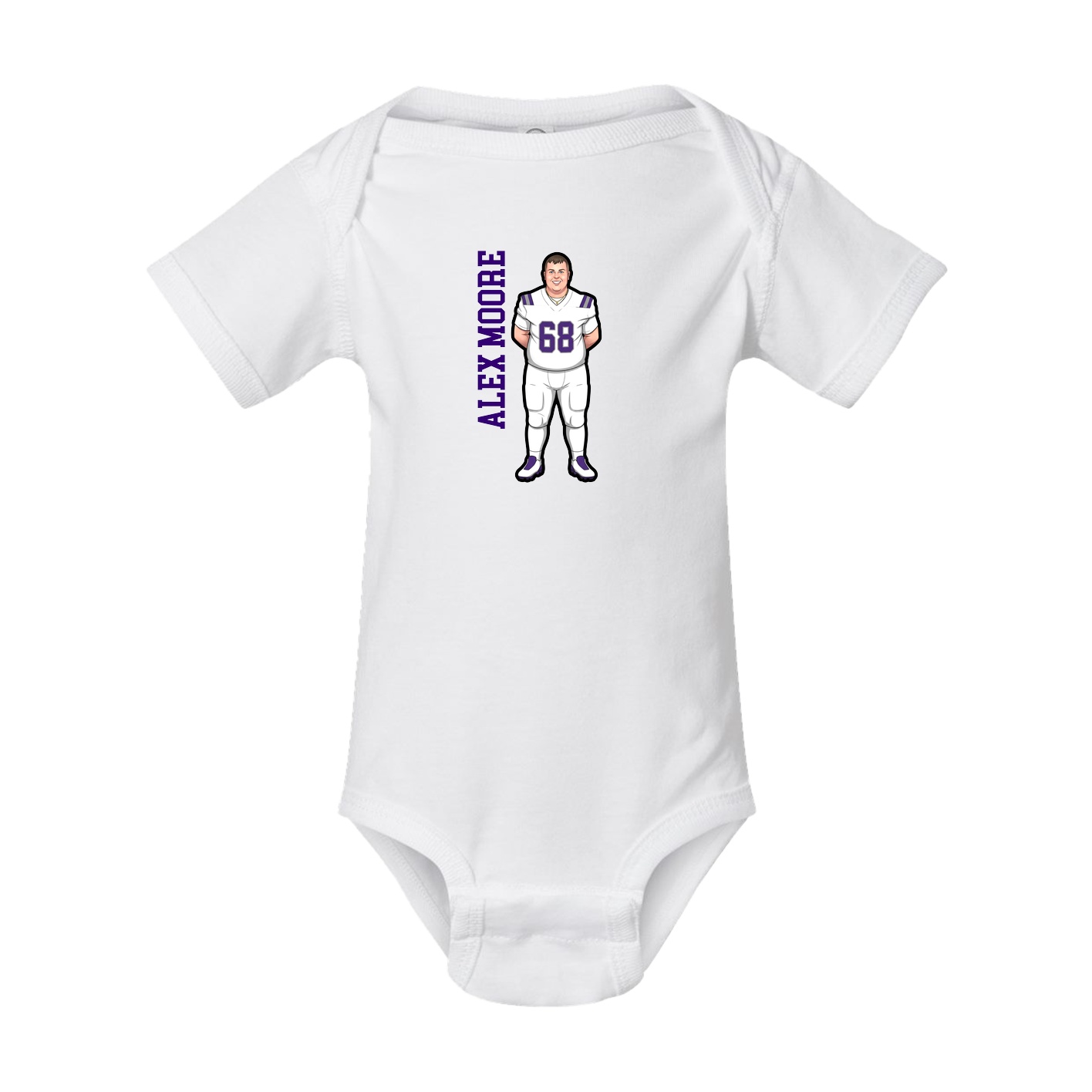 Baby Onesie — Name Vertical in White