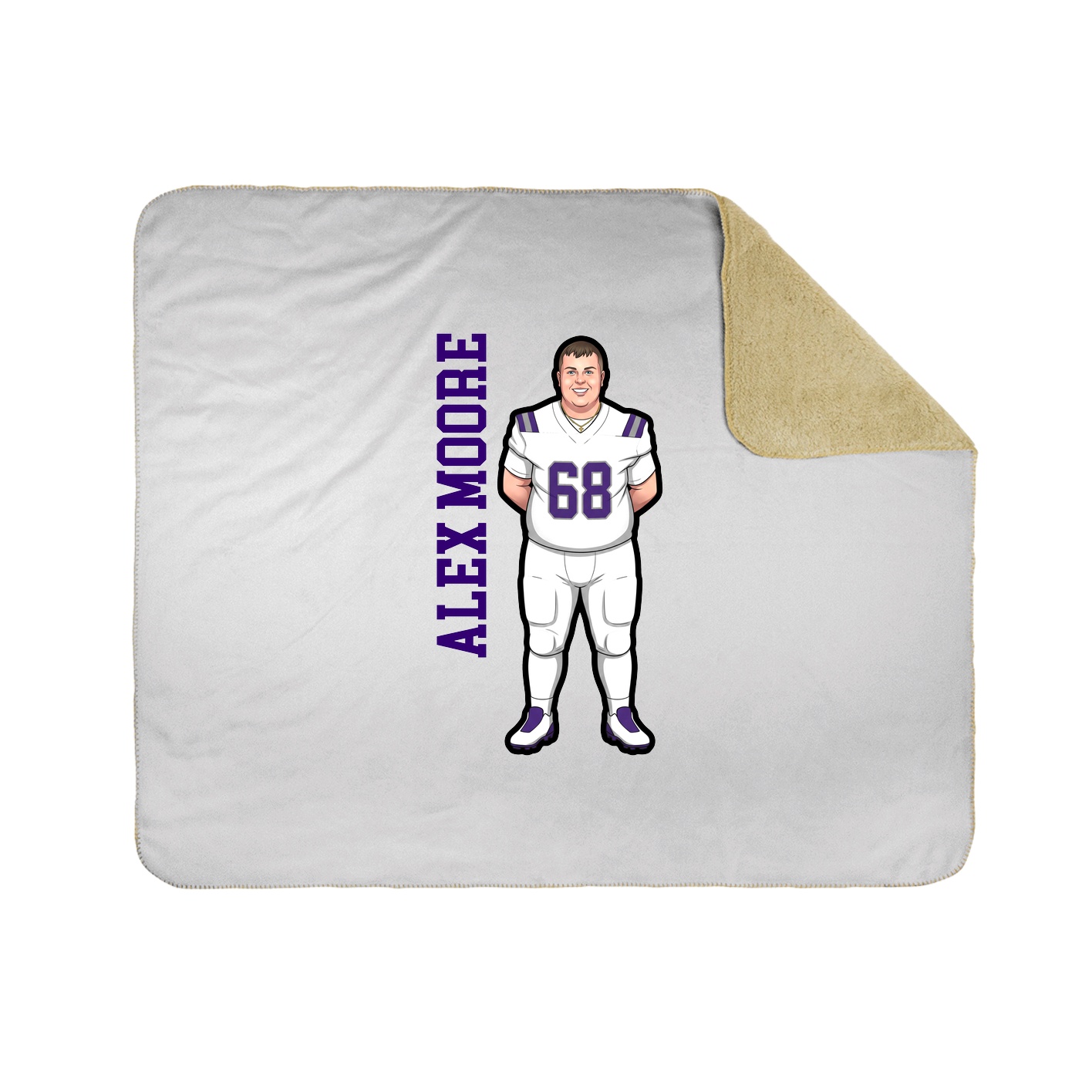 Throw Blanket — Name Vertical in White
