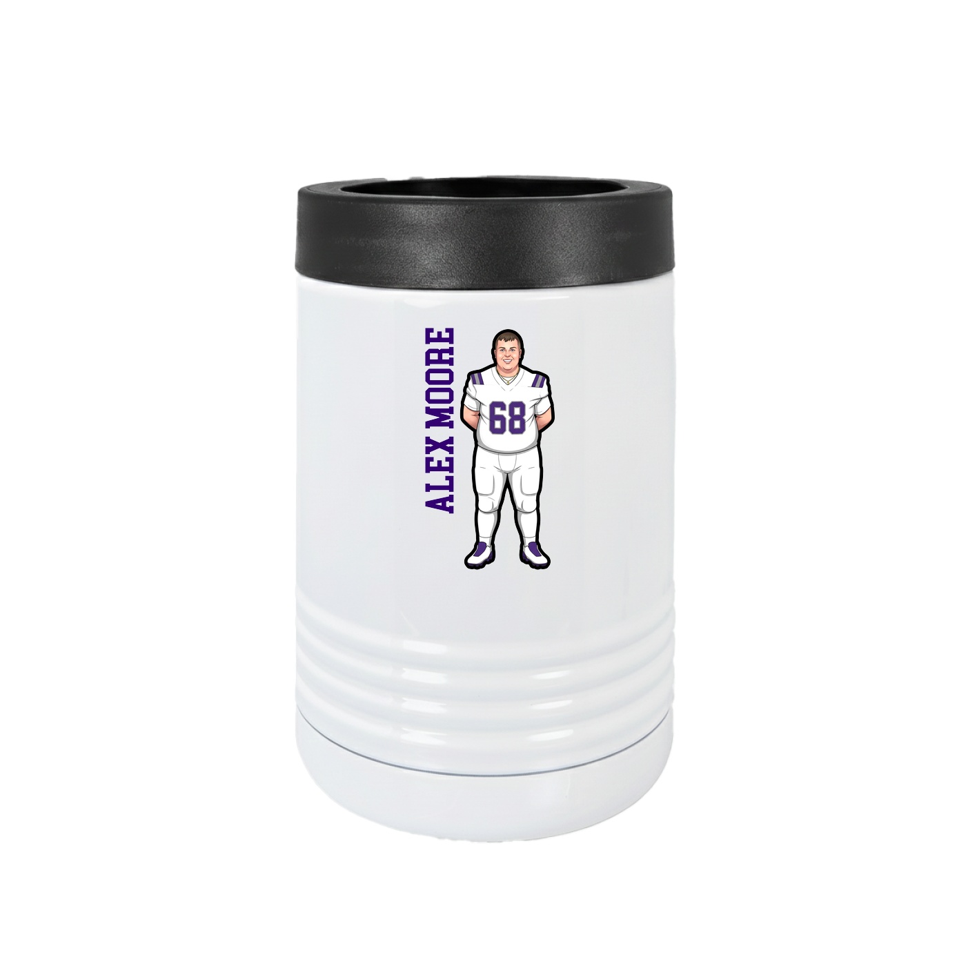 Beverage Holder — Name Vertical in White