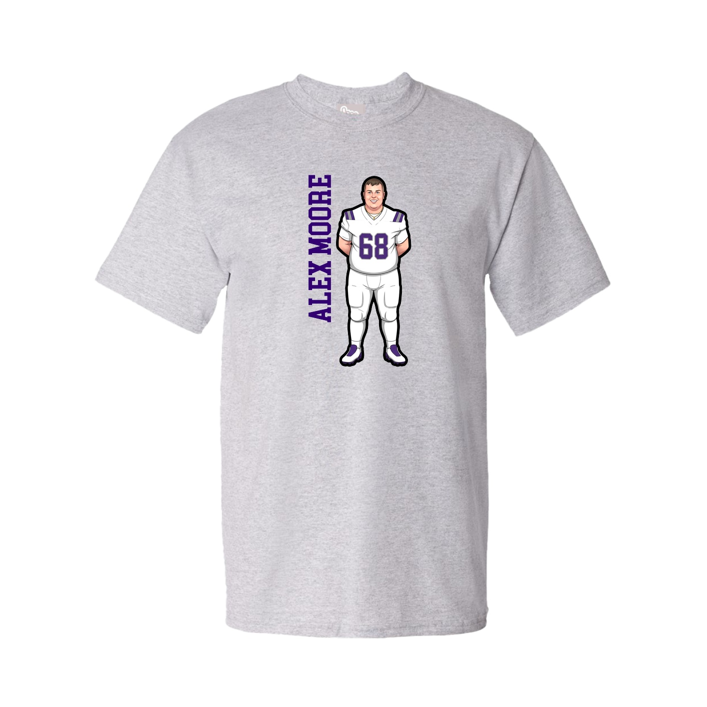Tee — Name Vertical in Grey