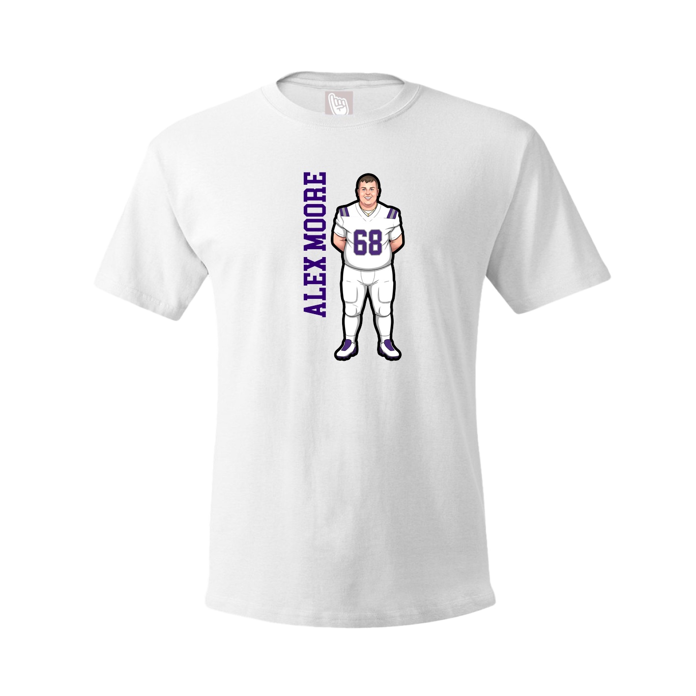 Tee — Name Vertical in White